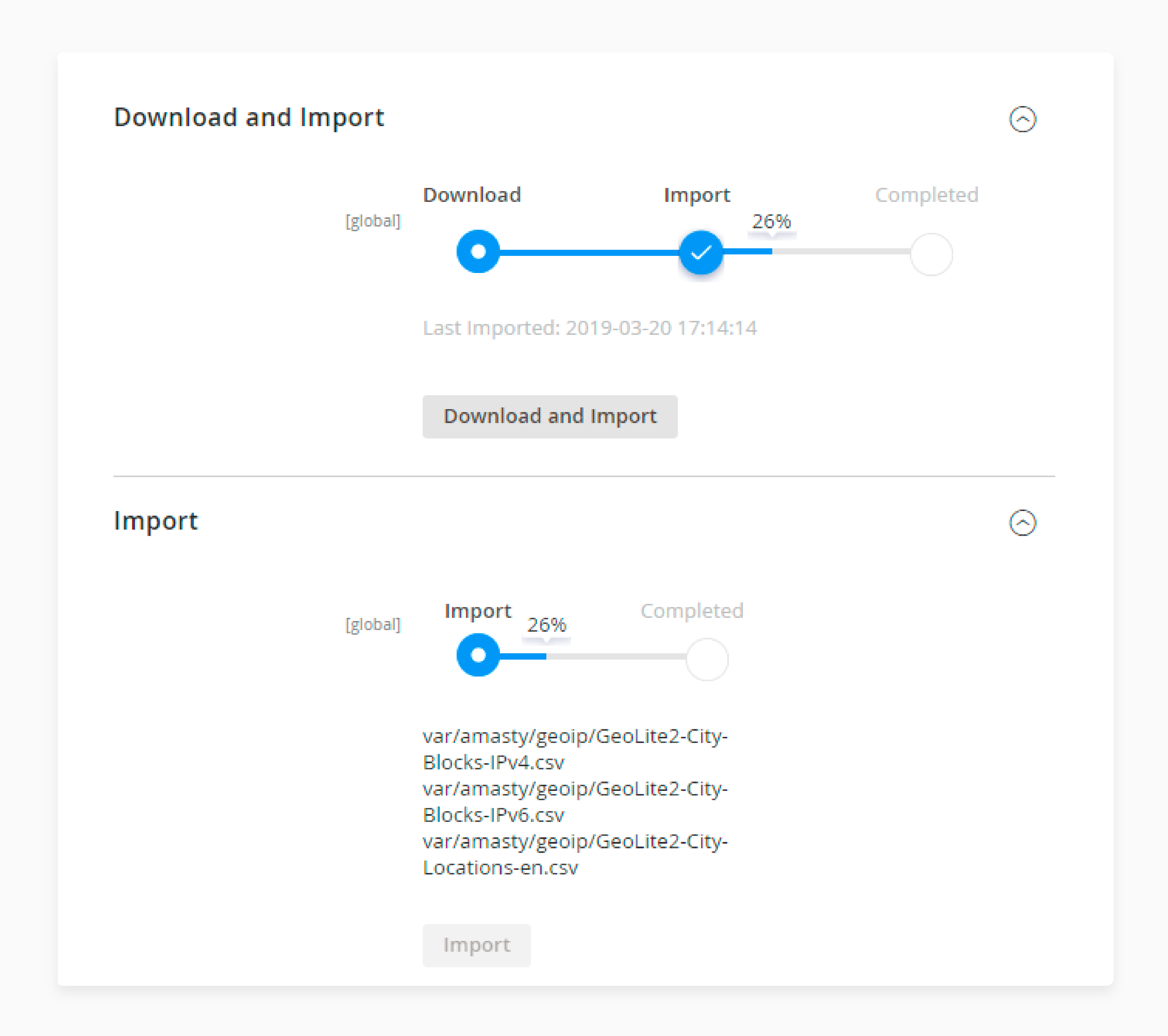 Managing customer data and privacy settings from the admin profile page