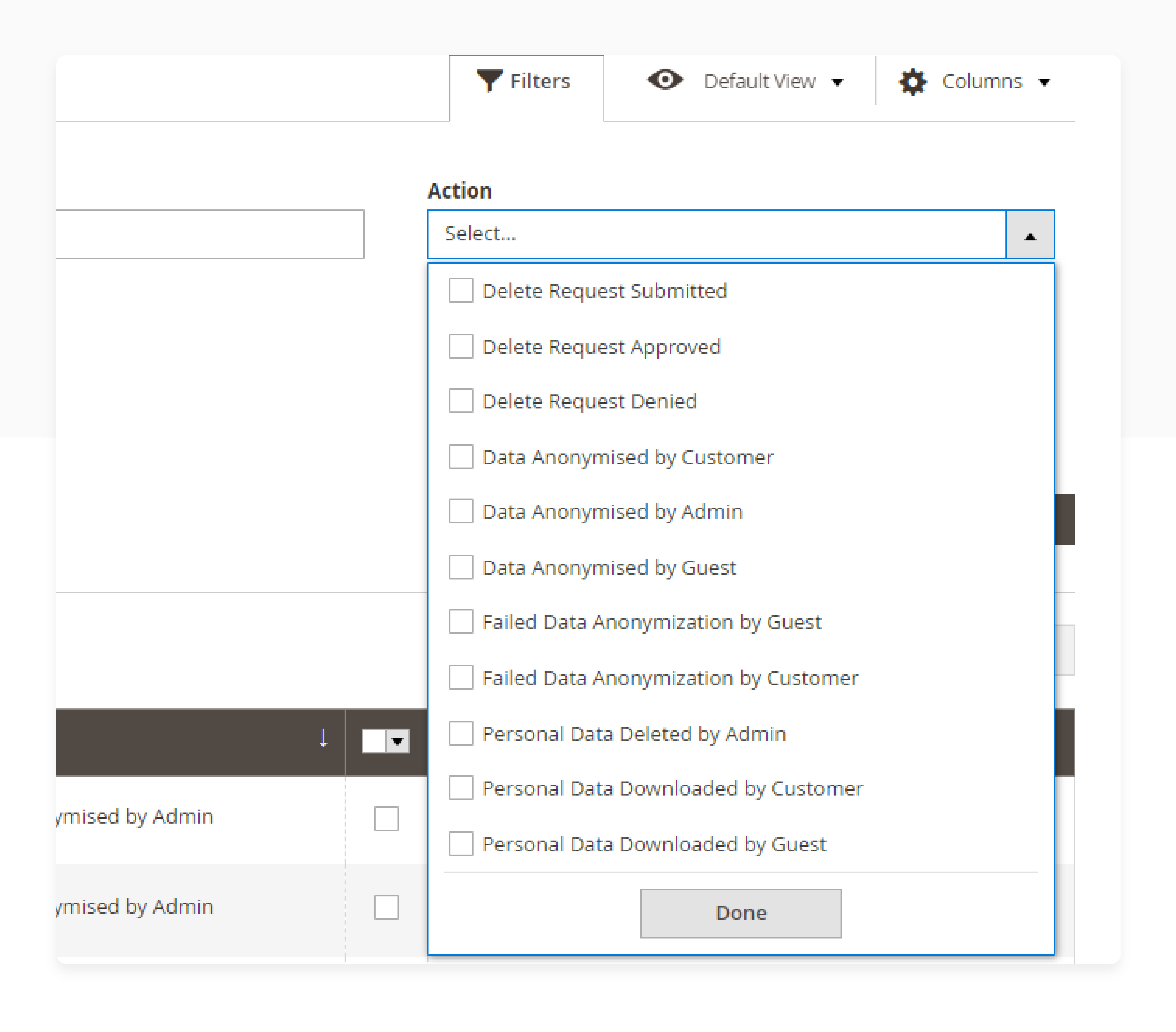 Configuring general LGPD settings for account privacy in Magento