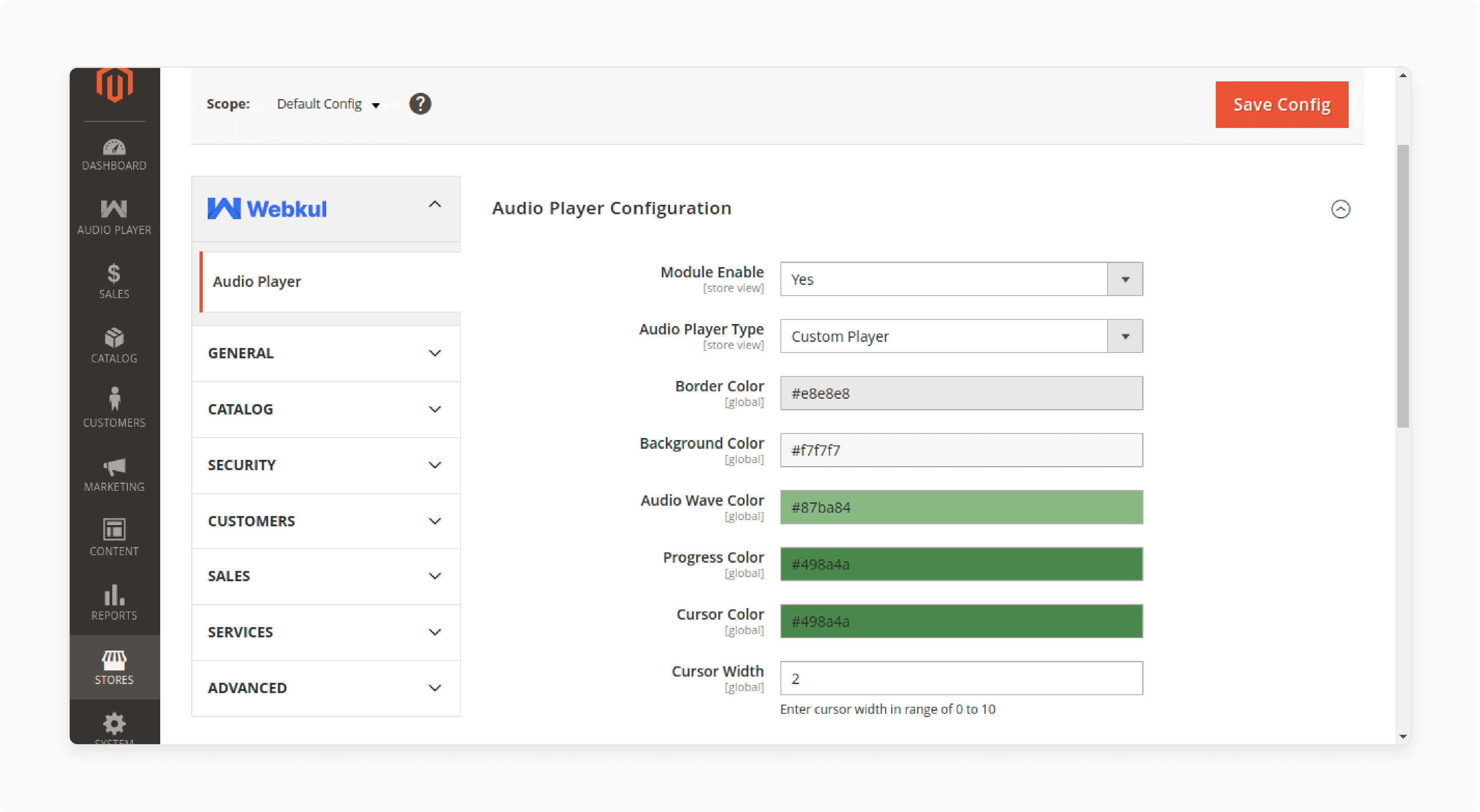 Continued configuration of the audio player settings for better performance