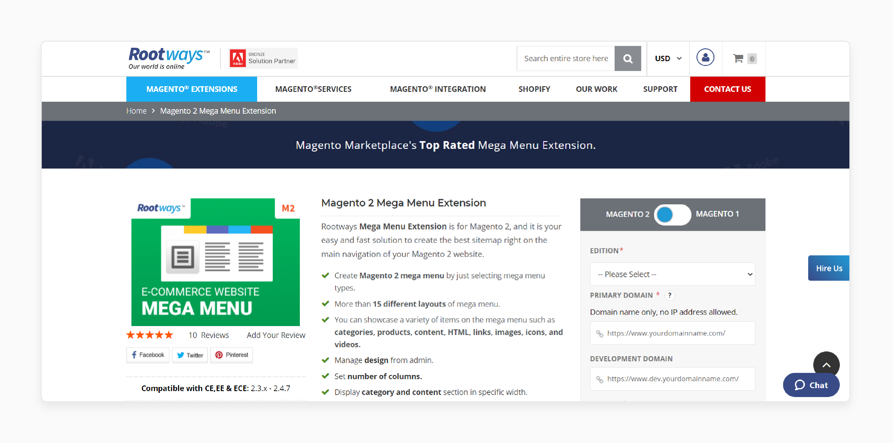 Mega Menu for Magento 2 Extension by Rootways with flexible layouts