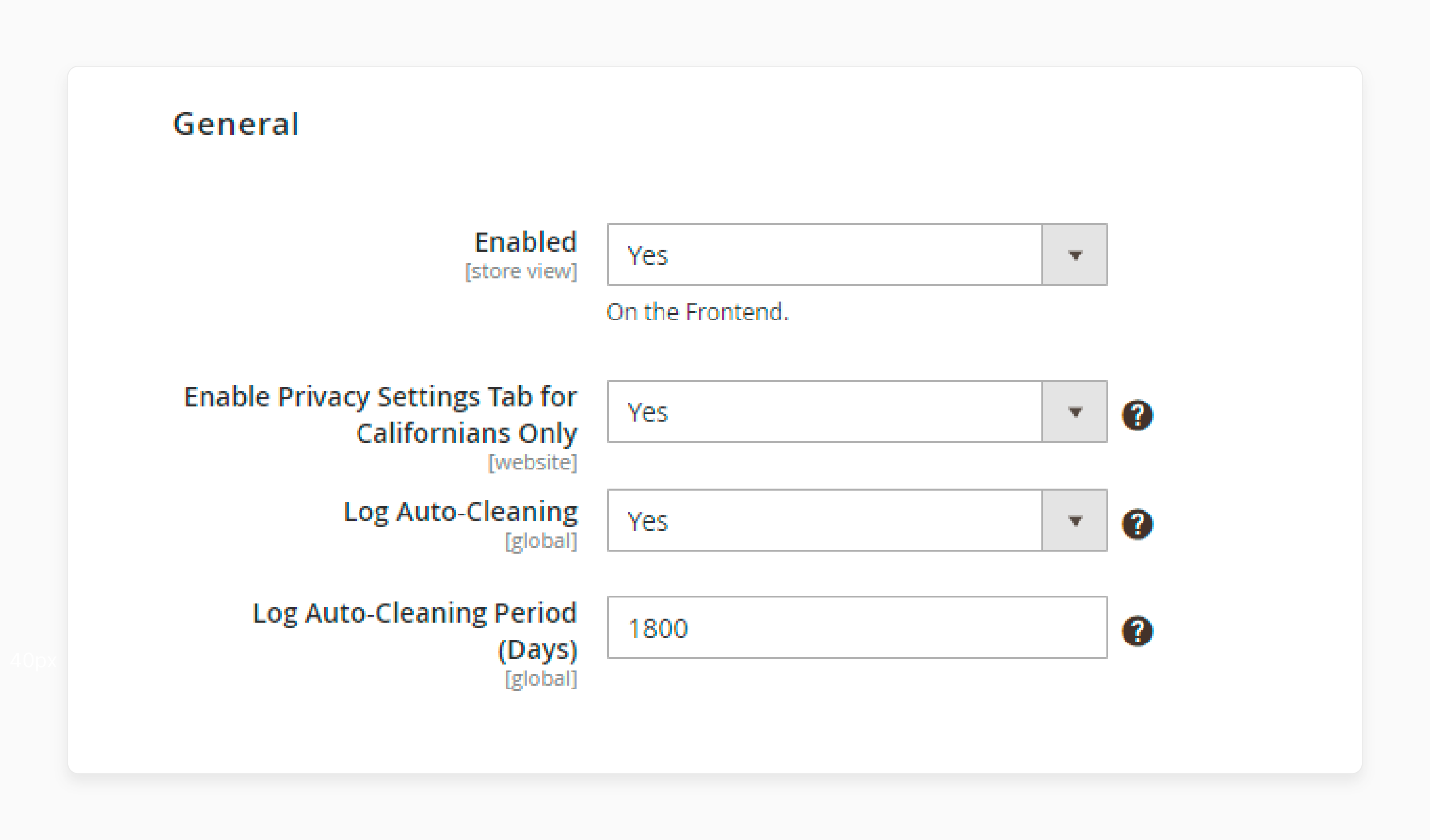 Configure general settings in Magento US privacy laws extension