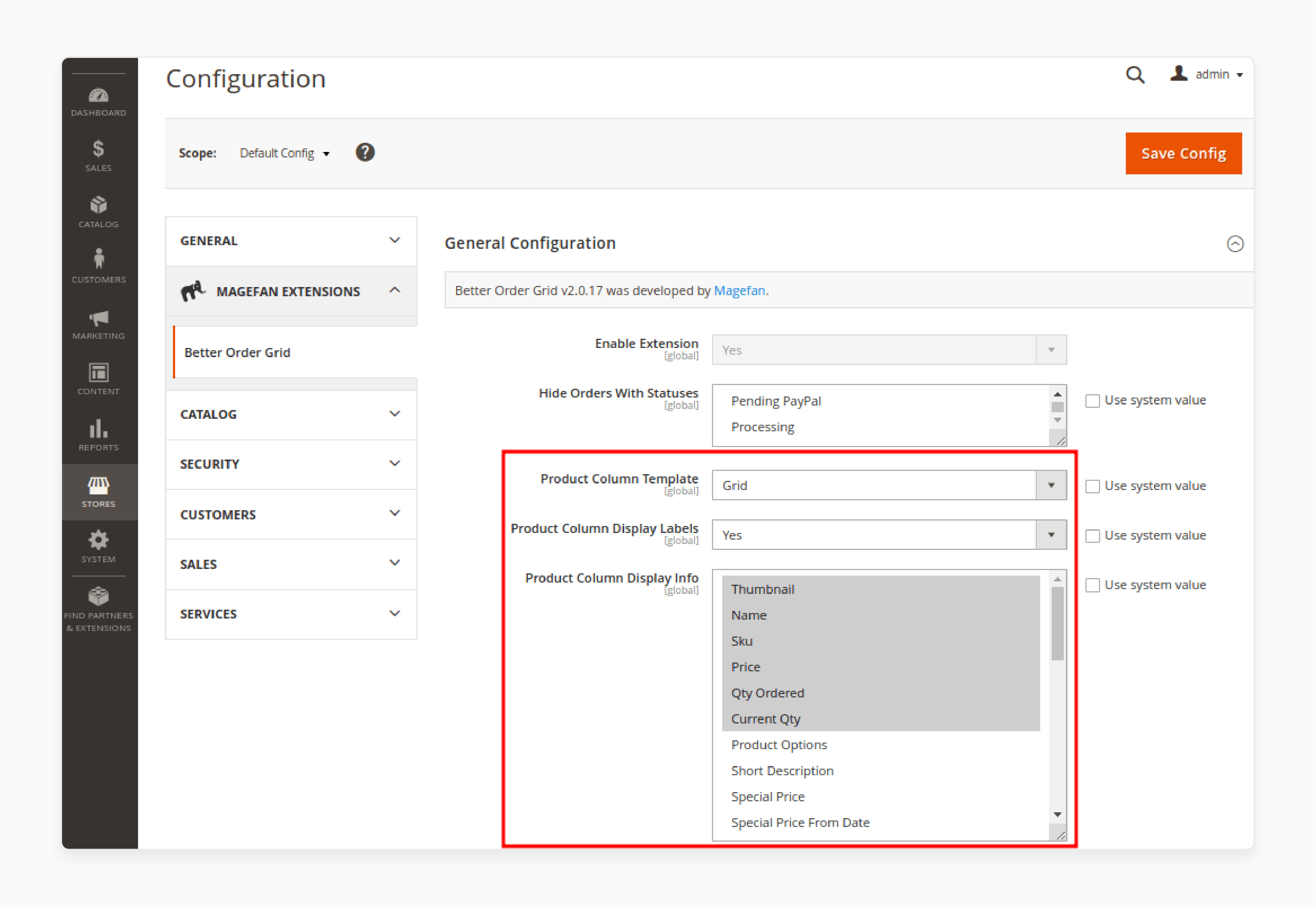 Selecting attributes in magento 2 order grid extension