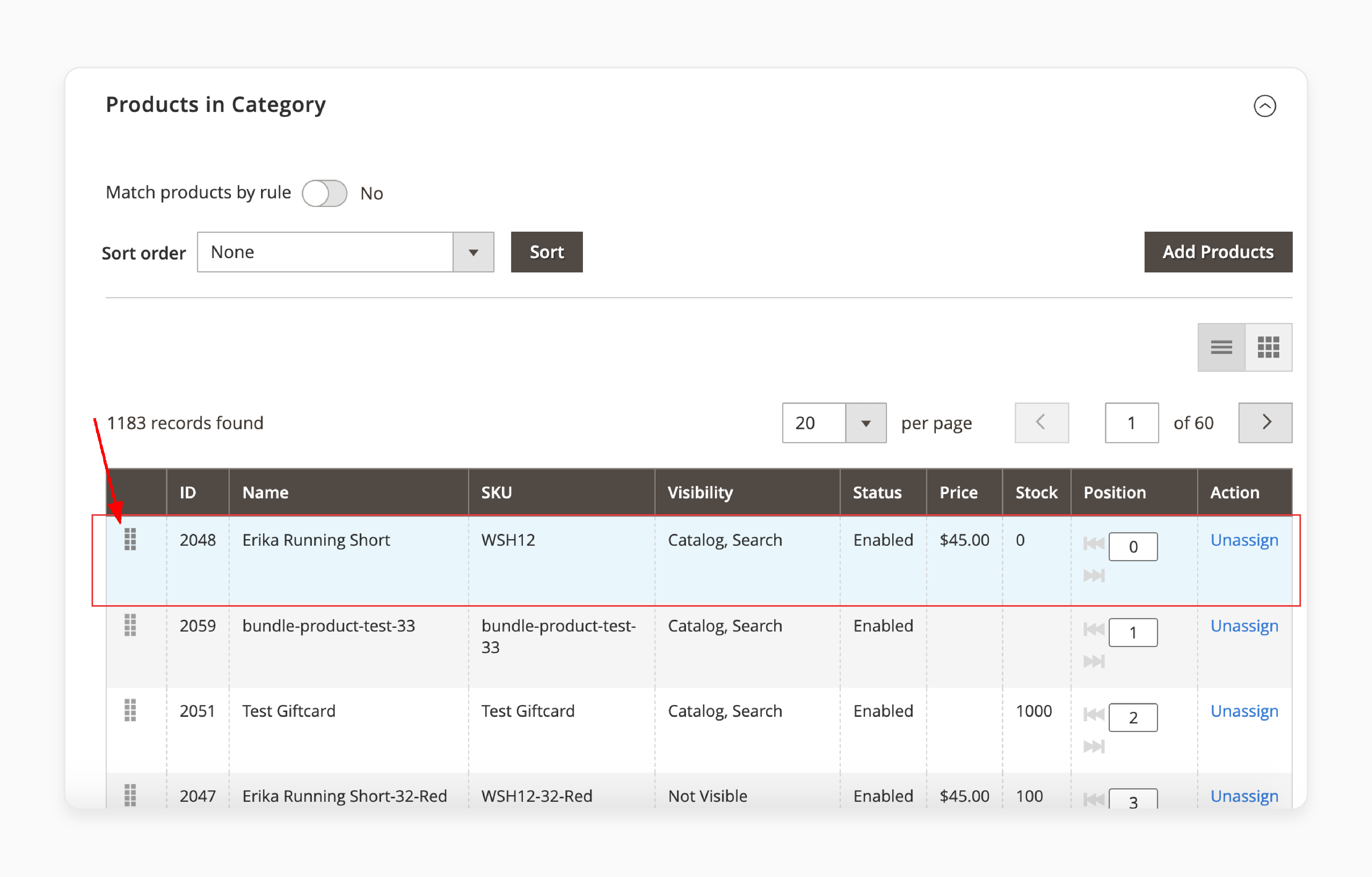 Magento 2 category sort order product sorting options