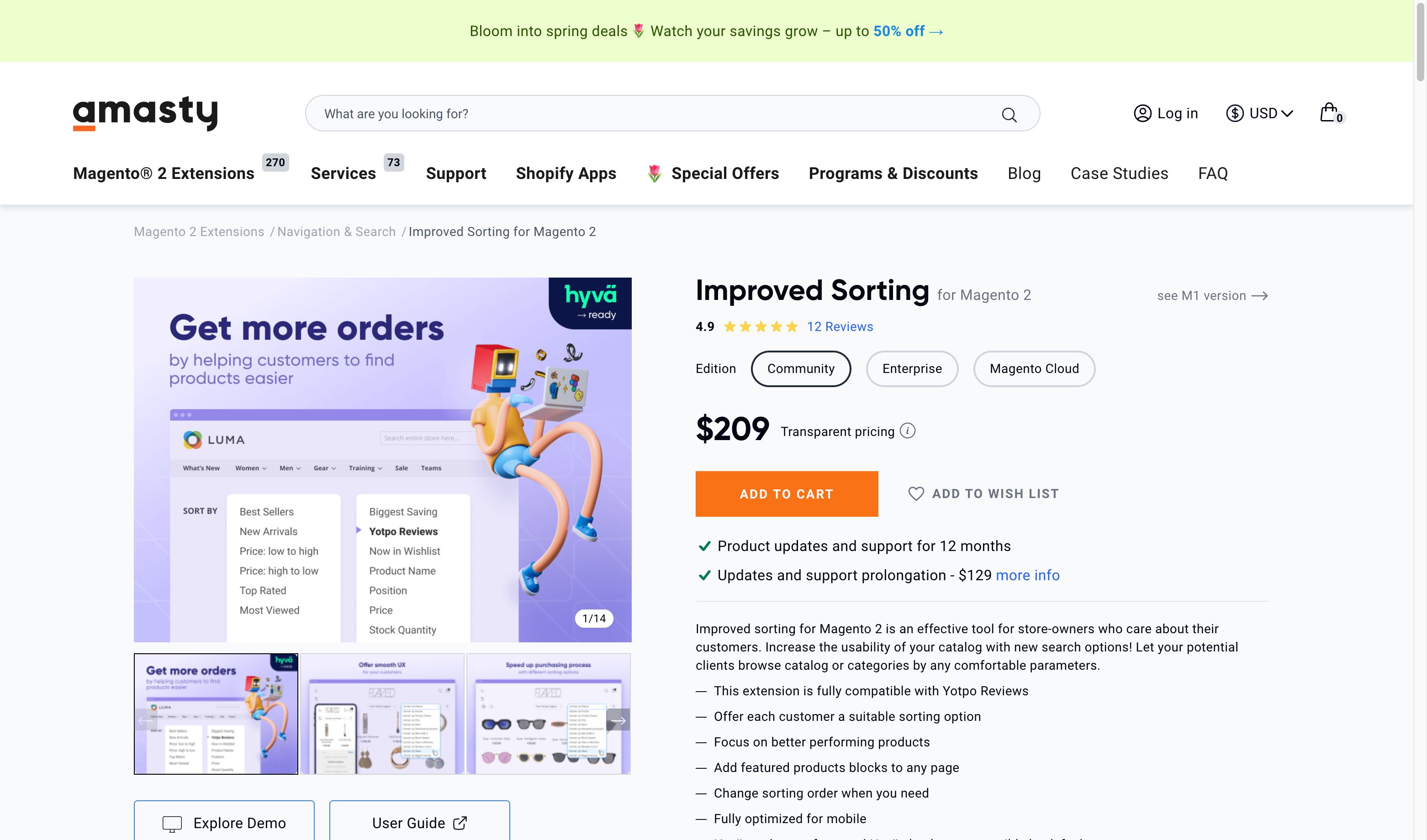 Amasty Improved Sorting Extension for Magento 2 Improved Sorting Extension for Magento 2 by Amasty