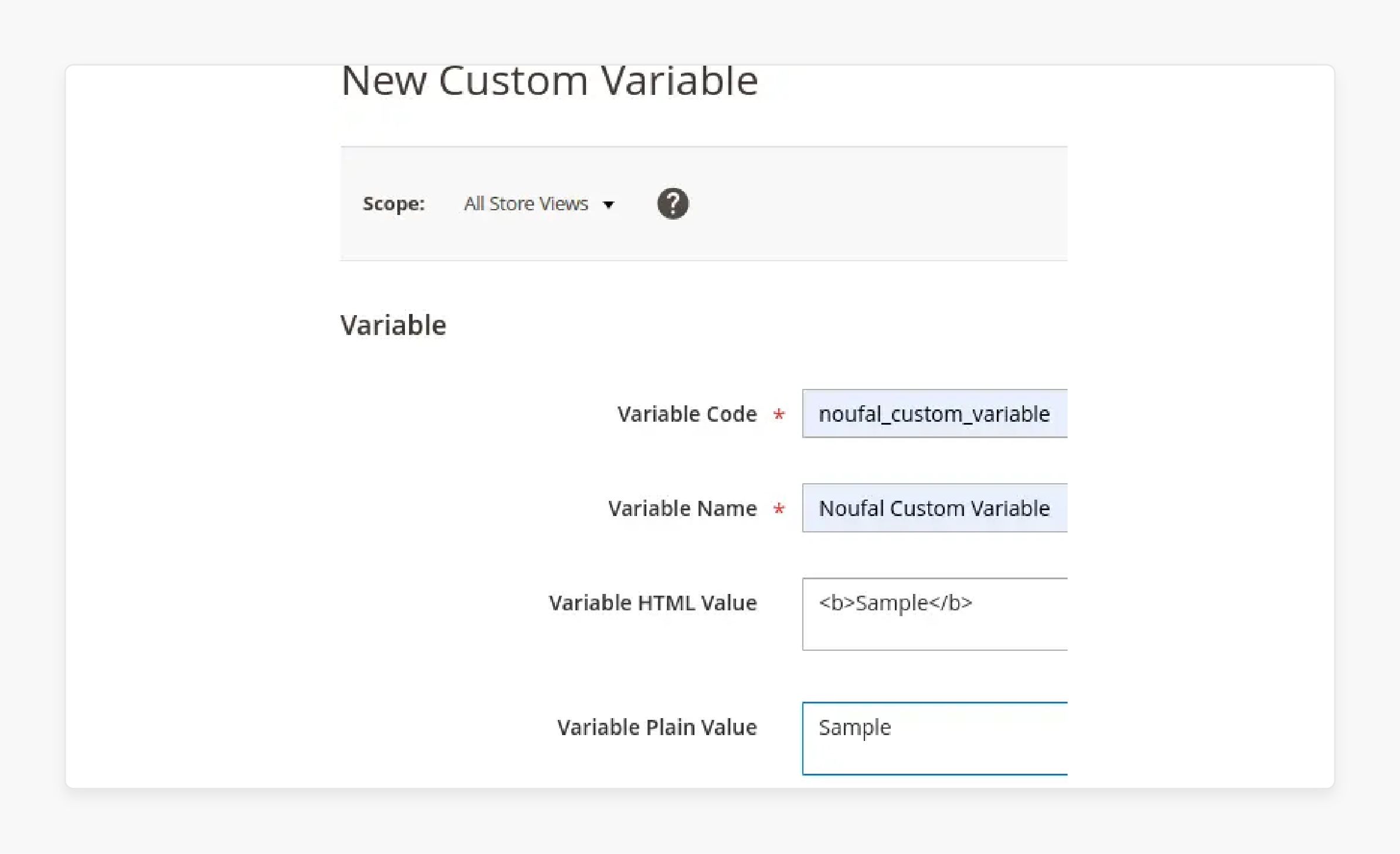 Step-by-step guide to creating a custom variable in Magento 2