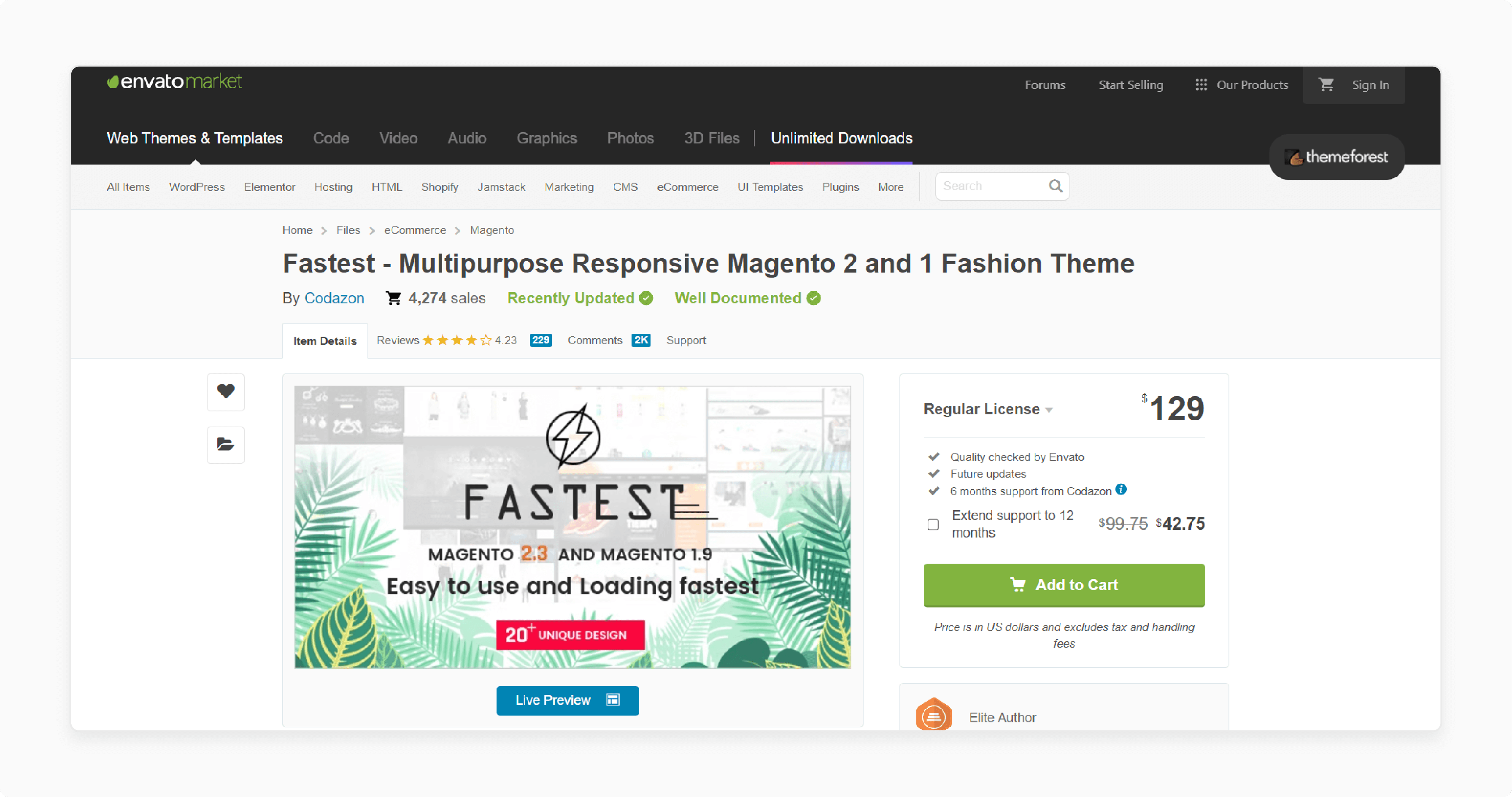 Fastest Multipurpose Magento 2 and 1 fashion theme by Codazon