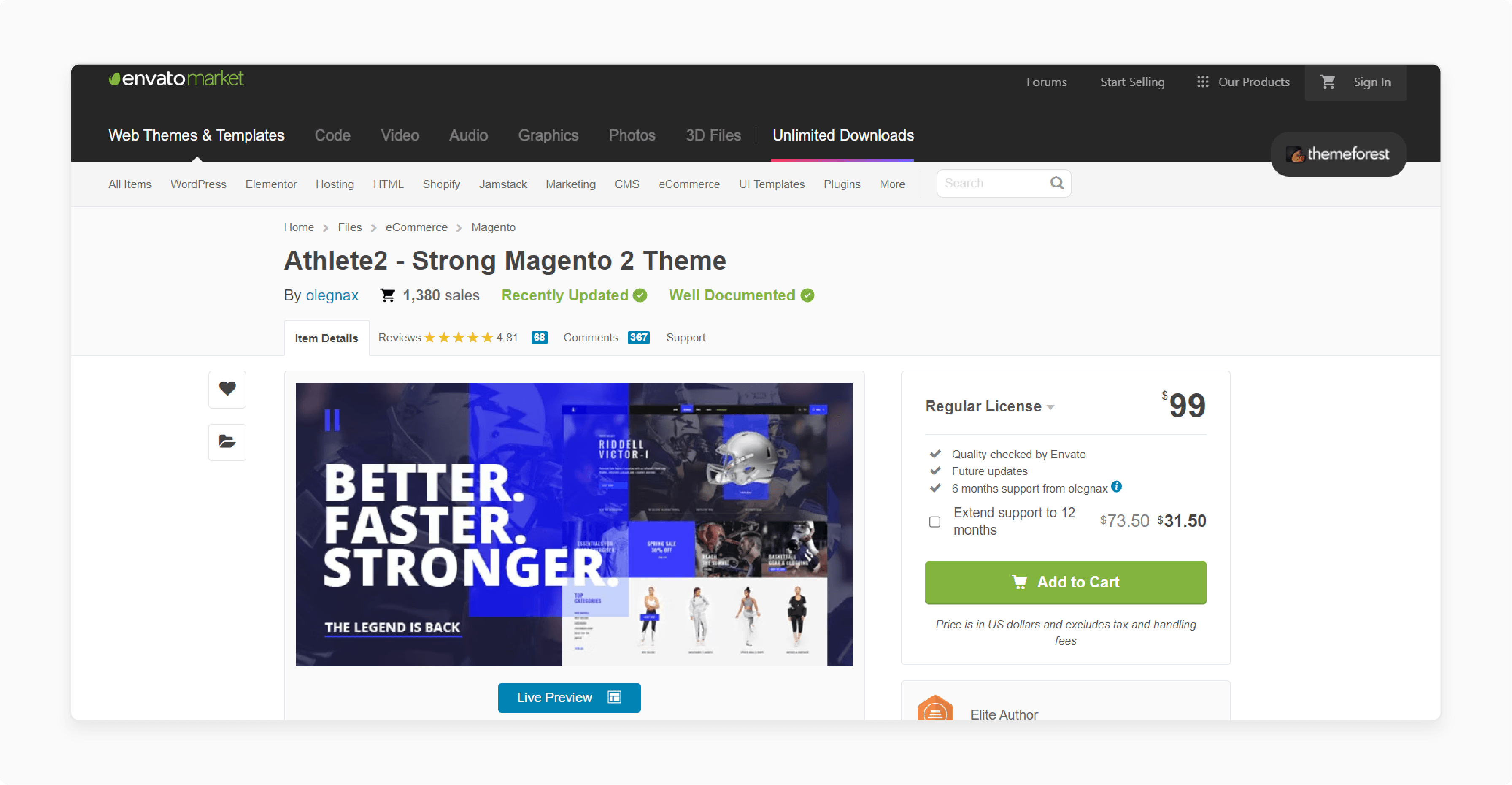 Athlete2 Strong Magento 2 Theme by Olegnax