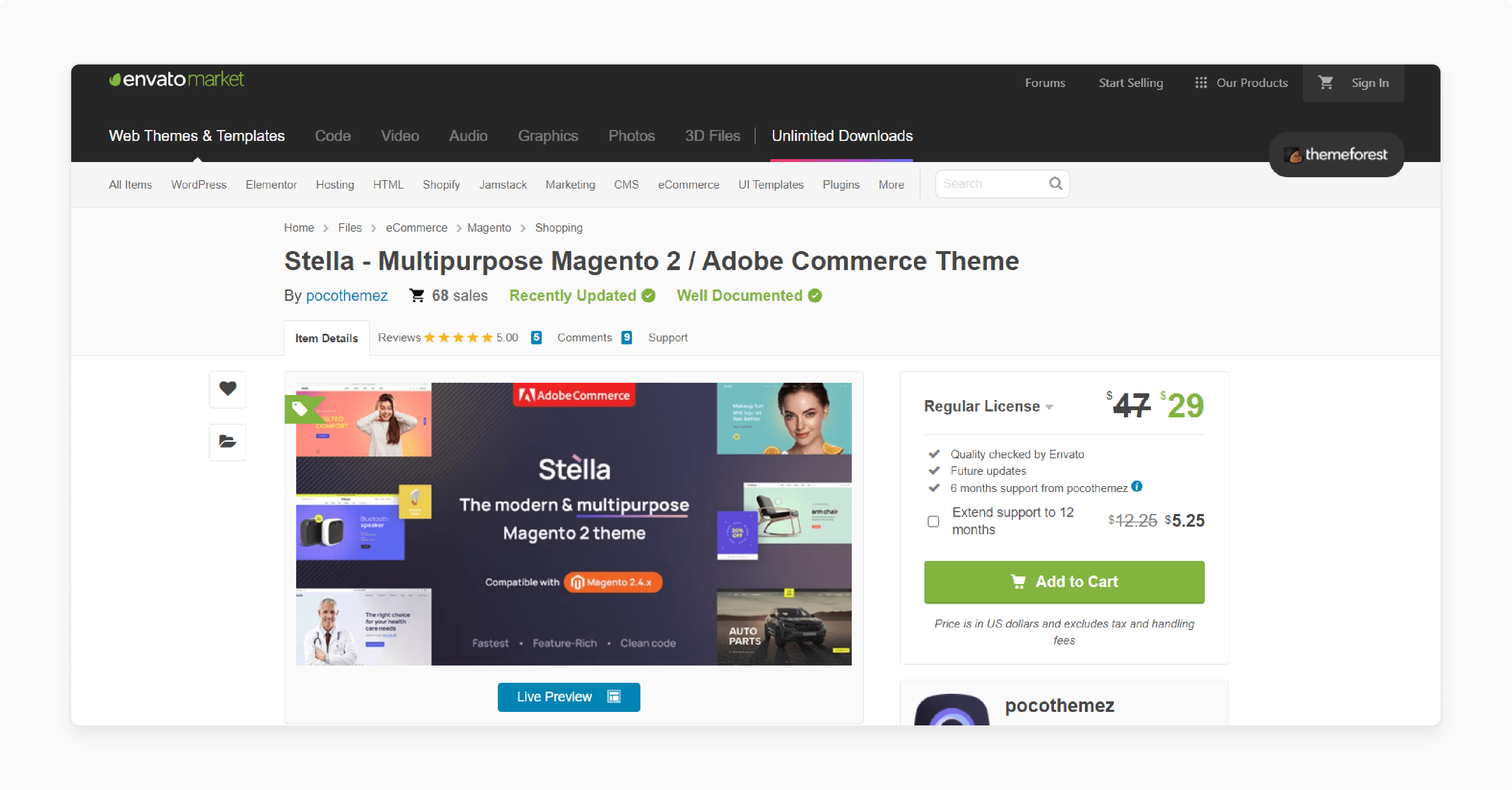 Stella multipurpose Magento 2/Adobe Commerce theme by Pocothemes