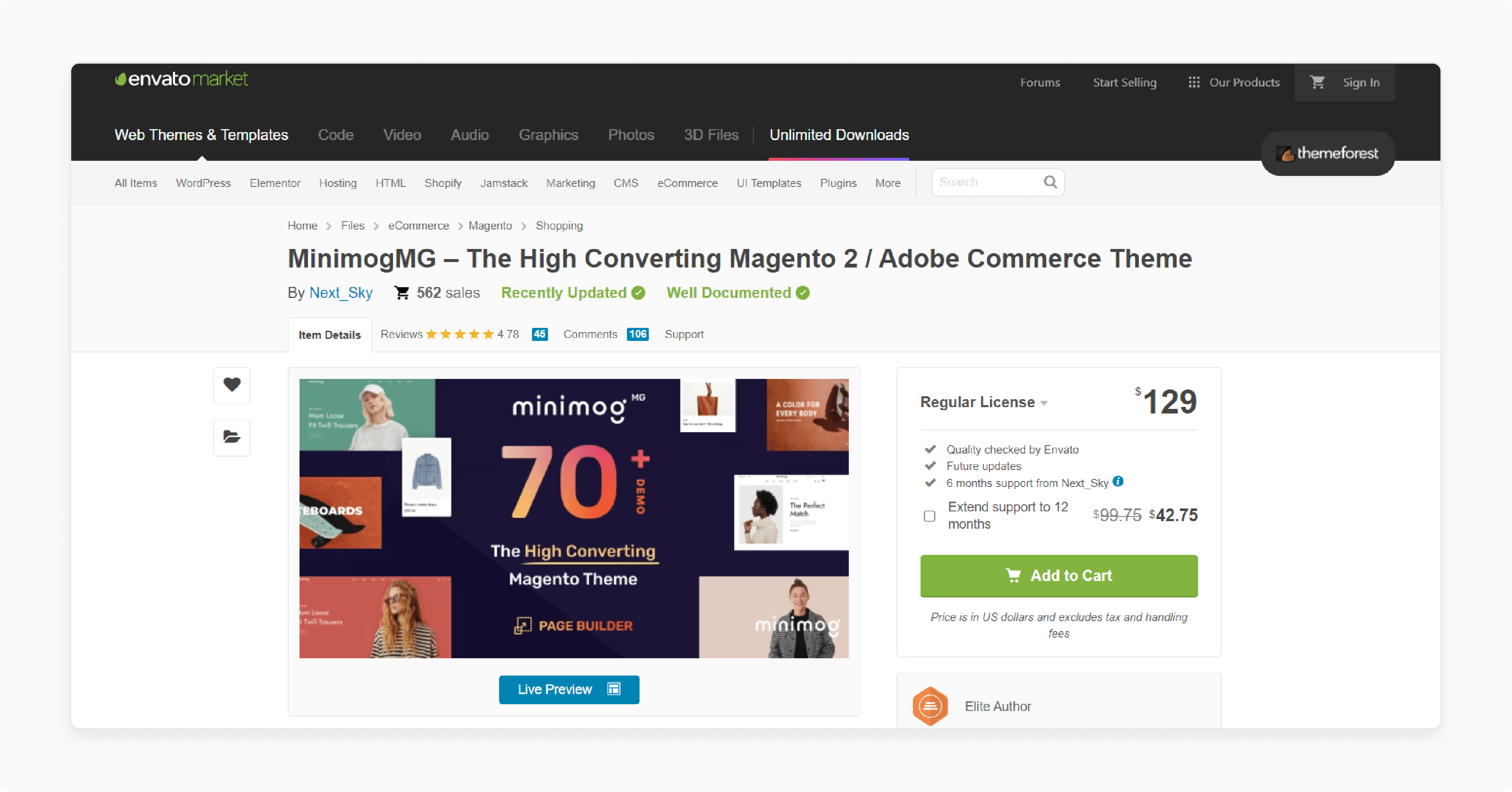 MinimogMG high converting Magento 2/Adobe Commerce theme by Next_Sky