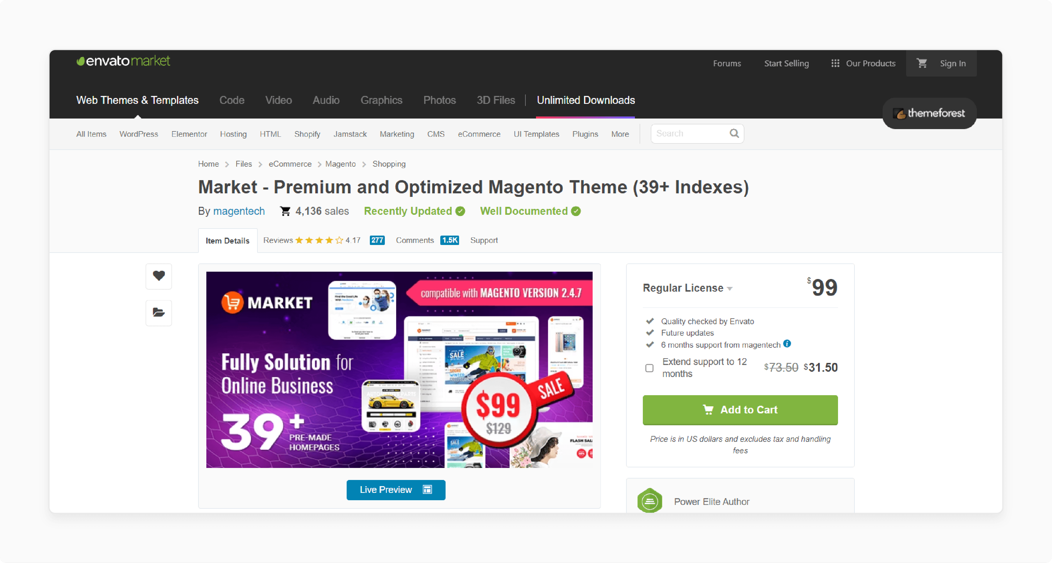 Market premium and optimized Magento theme by Olegnax