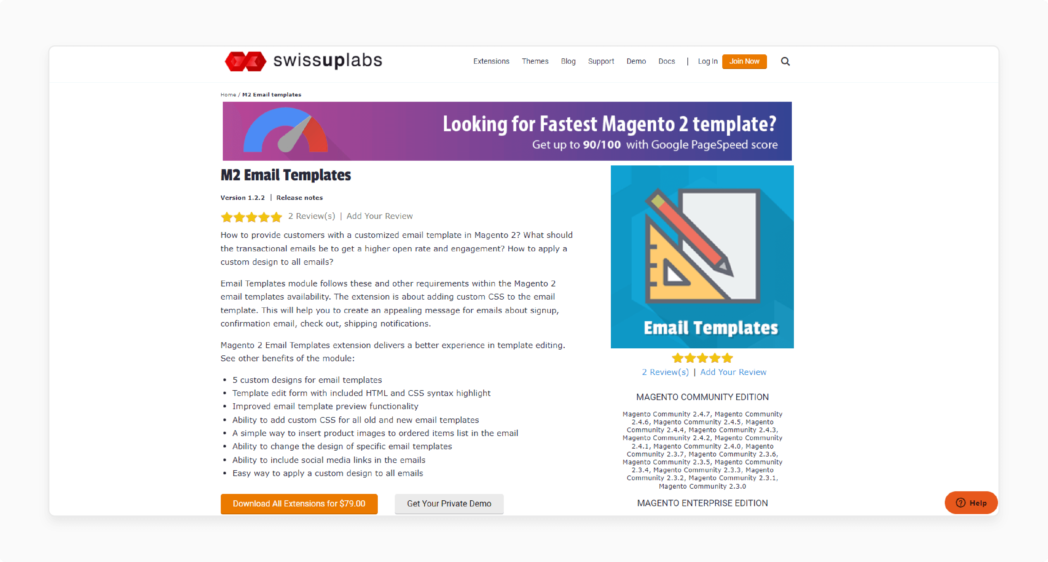 Responsive M2 Email Templates by Swissuplabs for Magento 2 with customizable CSS and HTML