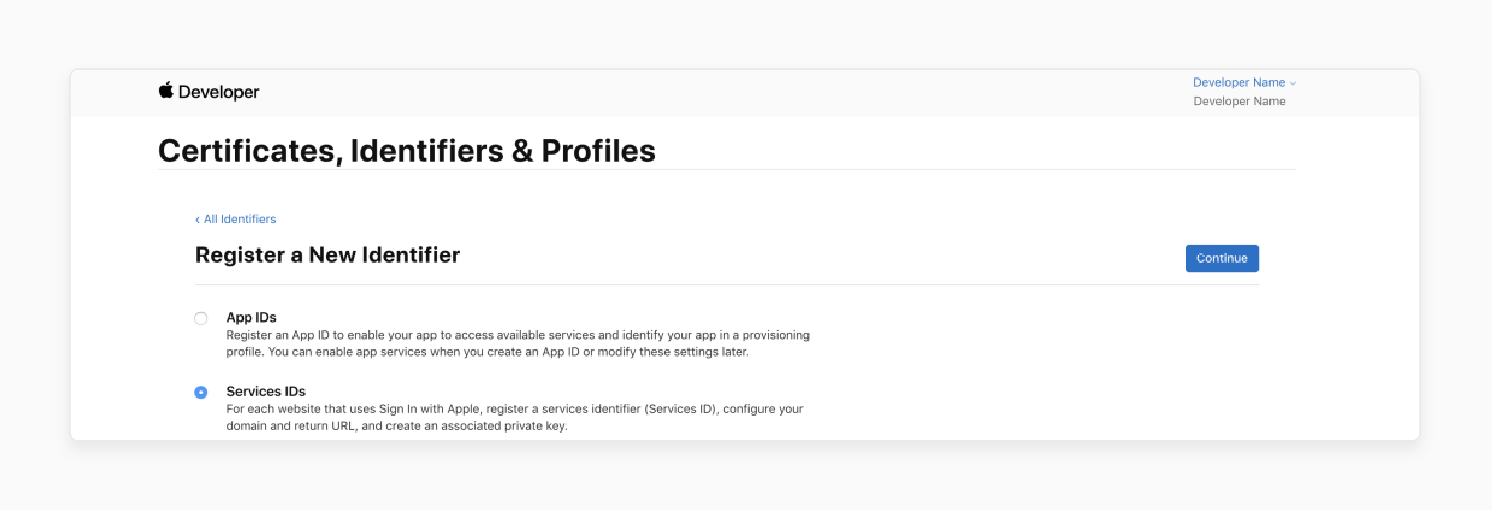 Create services IDs for Magento 2 Apple login