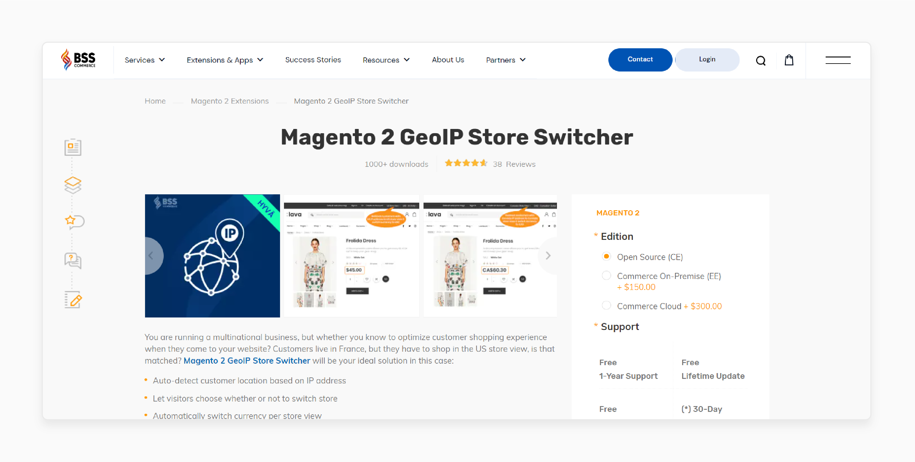 GeoIP Store Switcher by BSS Commerce for Magento