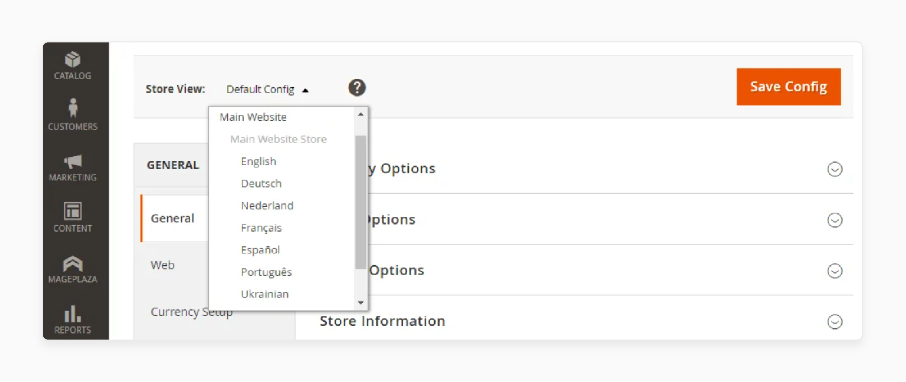 Appropriate language selection for Magento store region