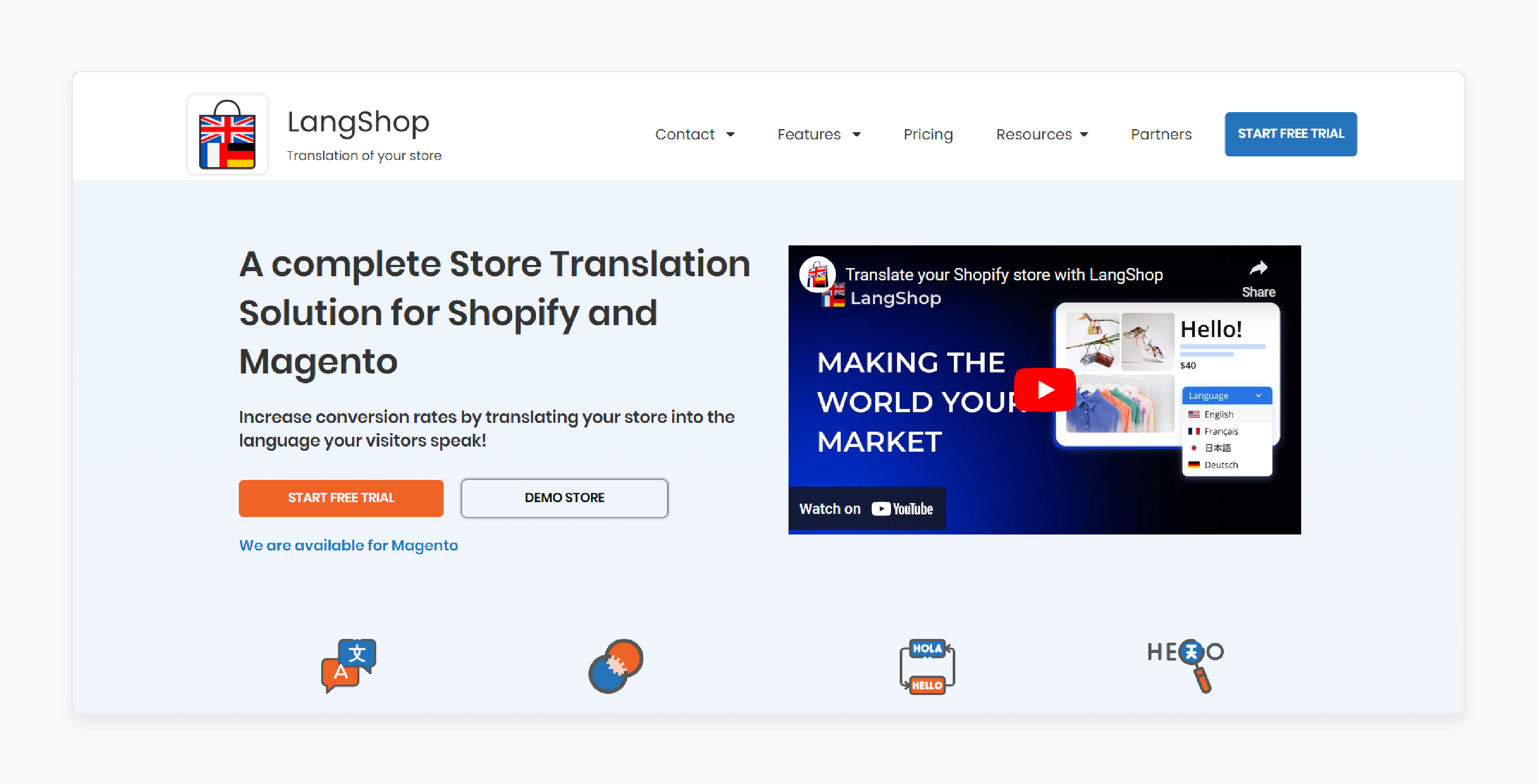 LangShop by Aheadworks for Magento translation