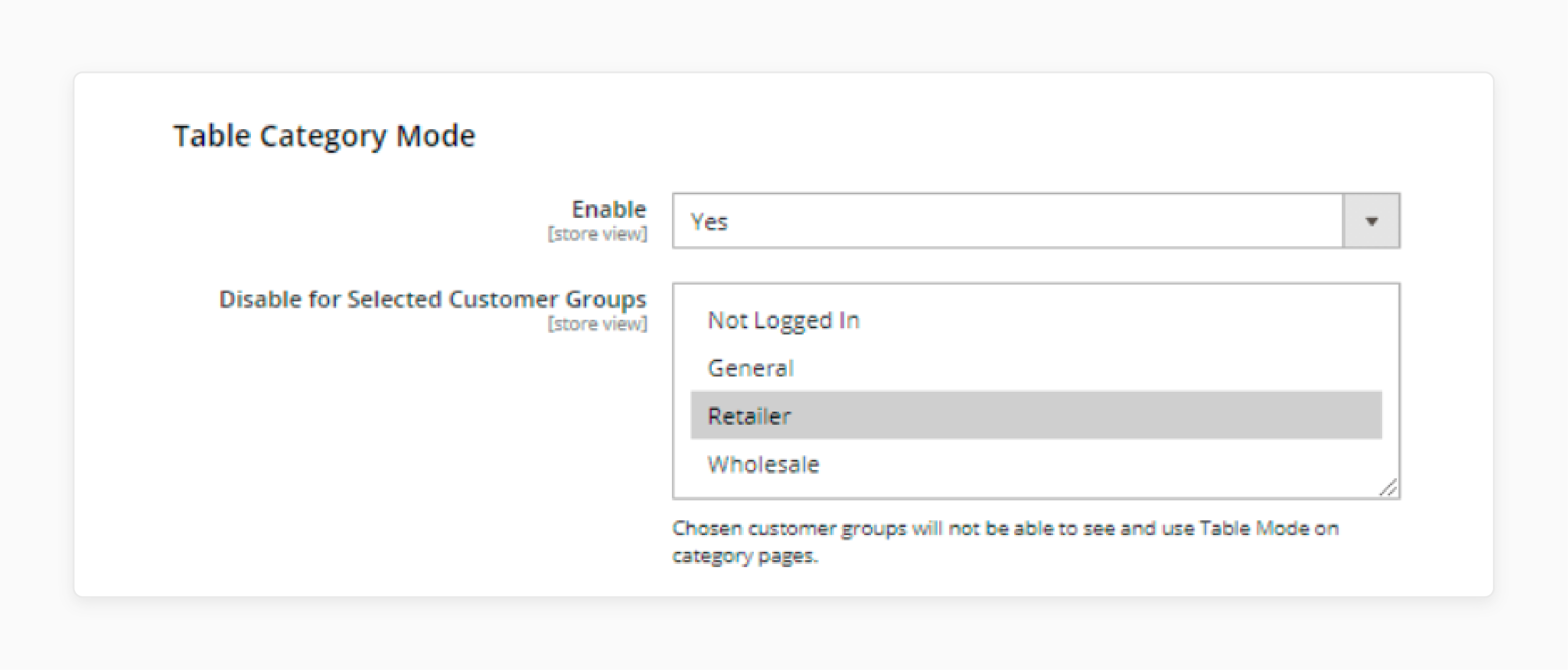 Enabling table category in Magento 2 quick order extension