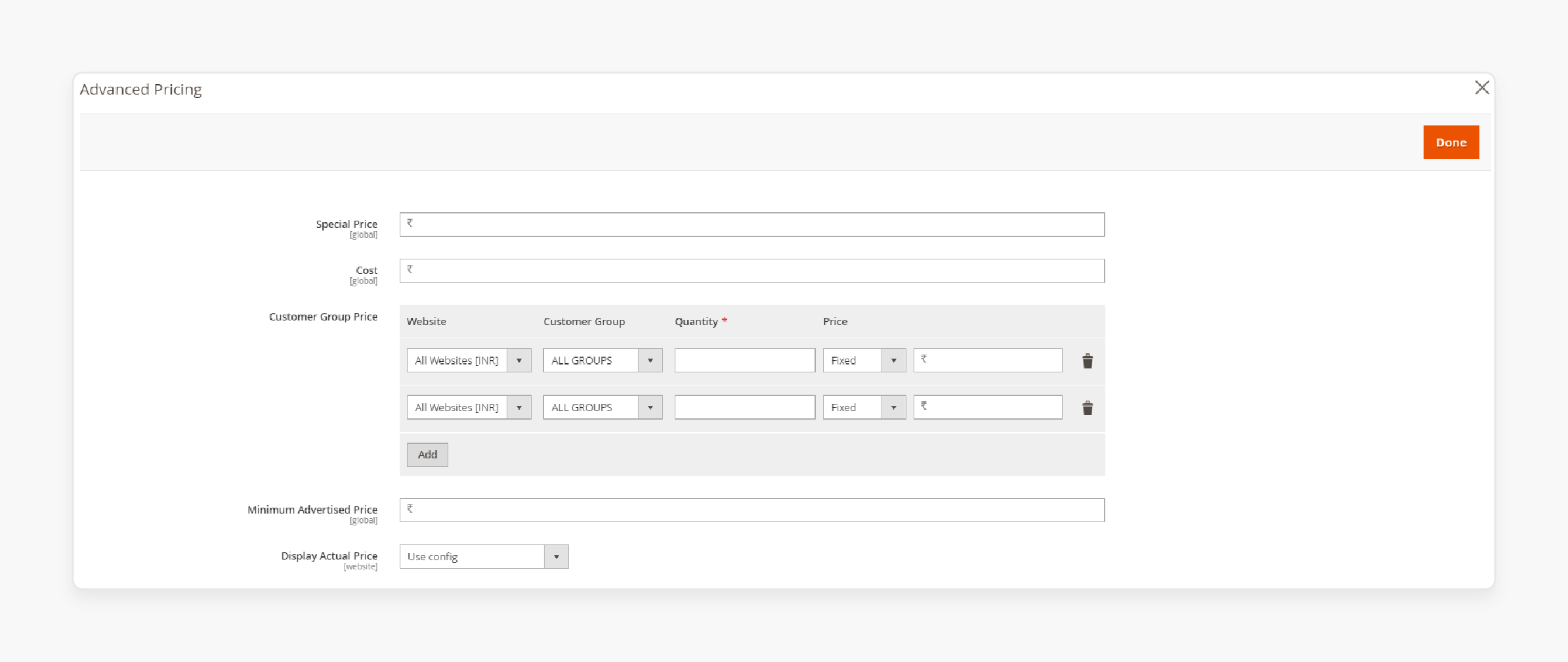 Setting customer group pricing in Magento