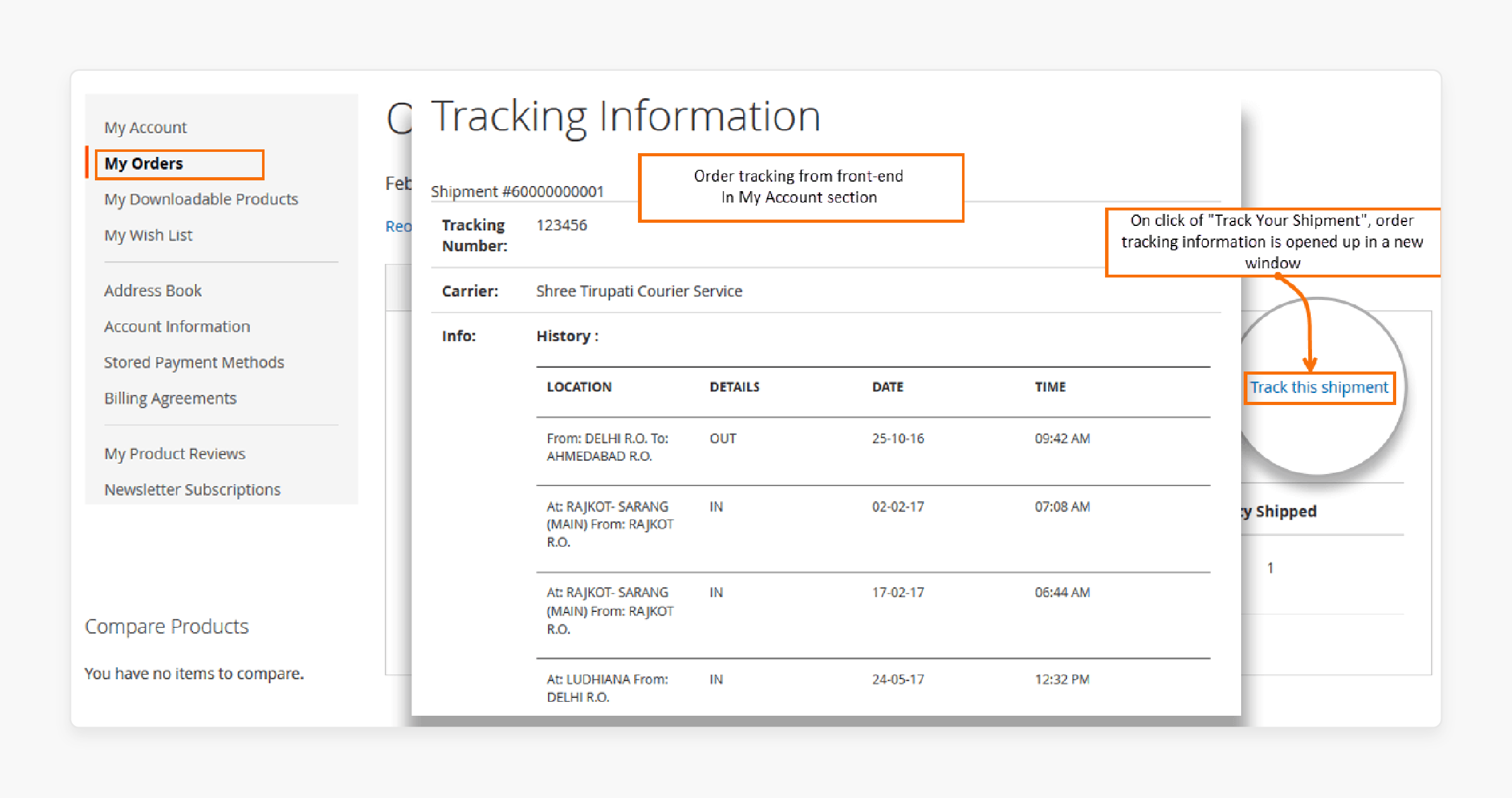 Reduced custom enquiries in Magento 2 shipment tracking