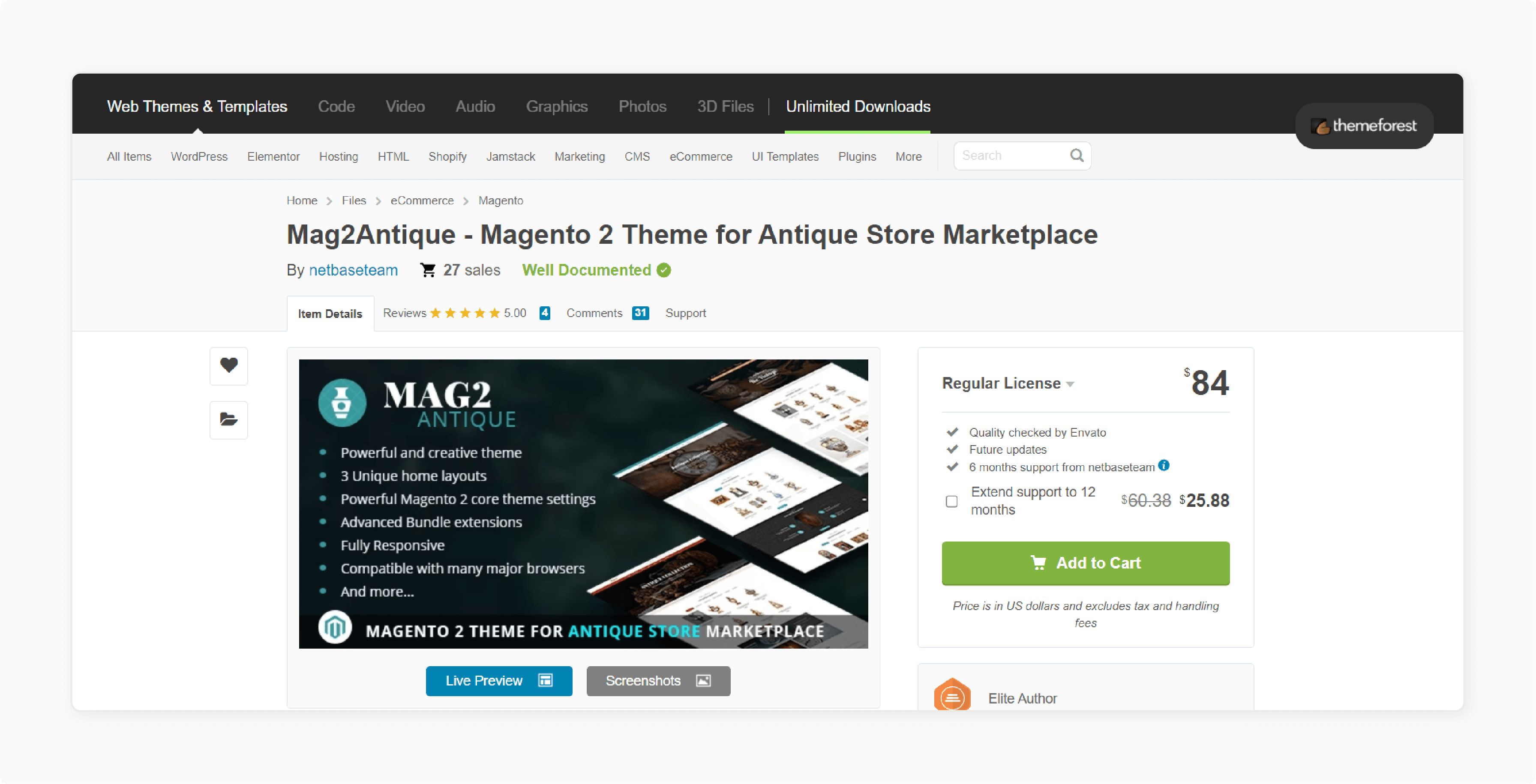 Mag2Antique Magento 2 Theme for Antique Store Marketplace - NetBaseTeam