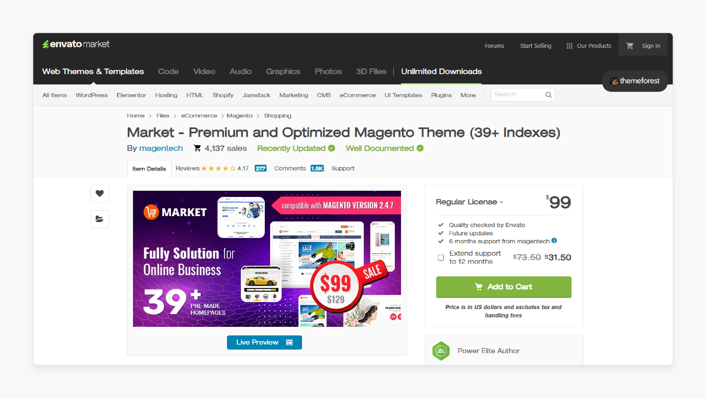 Market - Premium and Optimized Magento Theme by Magentech