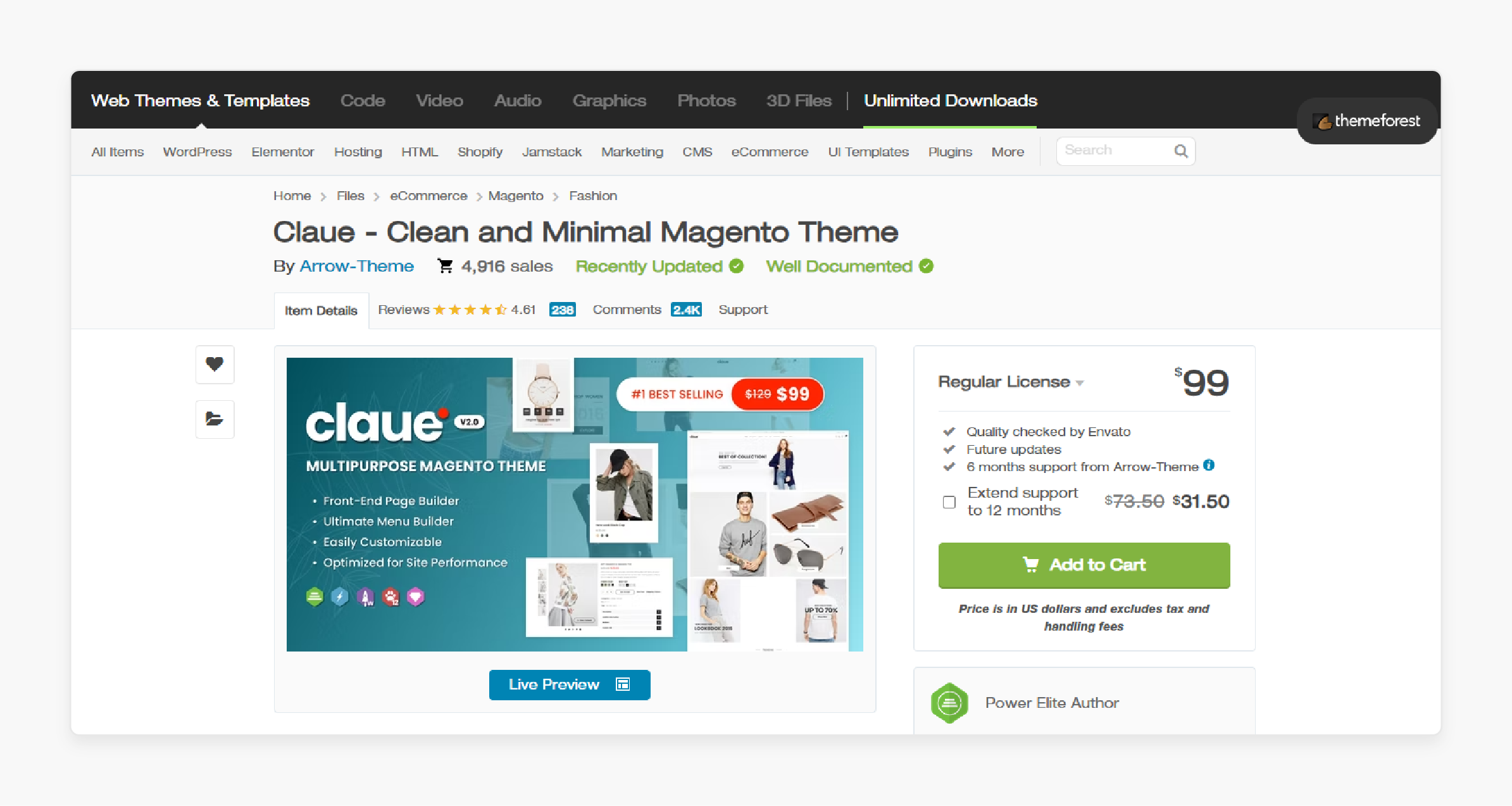 Claue - Clean and Minimal Magento Theme by Arrow-Theme