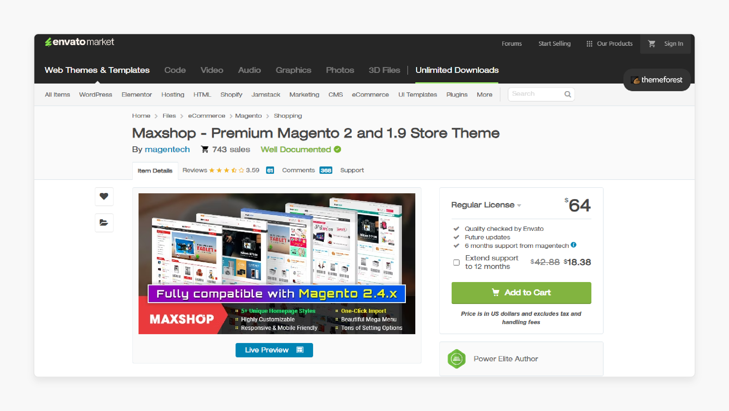 Maxshop - Premium Magento 2 and 1.9 Store Theme by Magentech