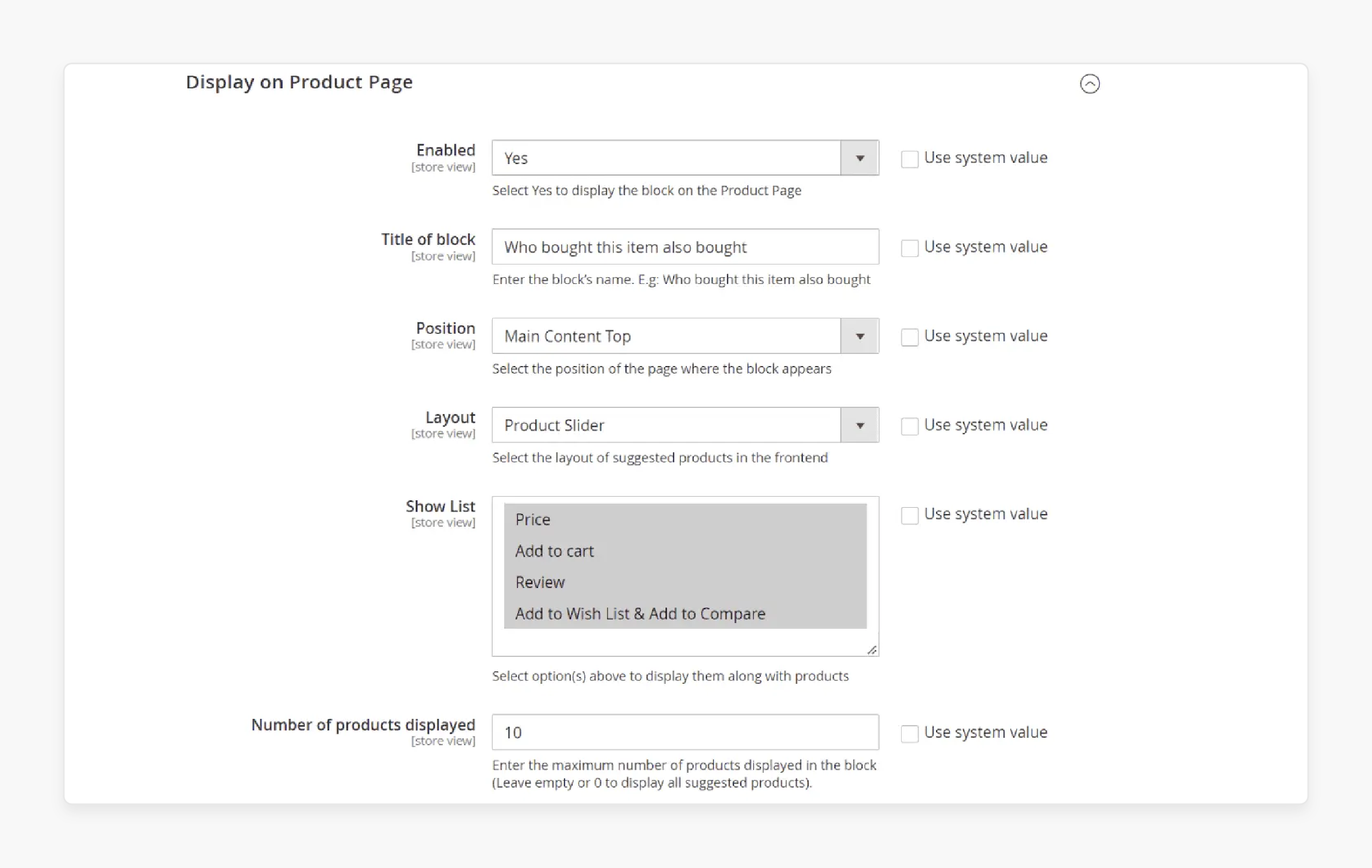 Configuring extension settings of the Magento auto cross sell extension