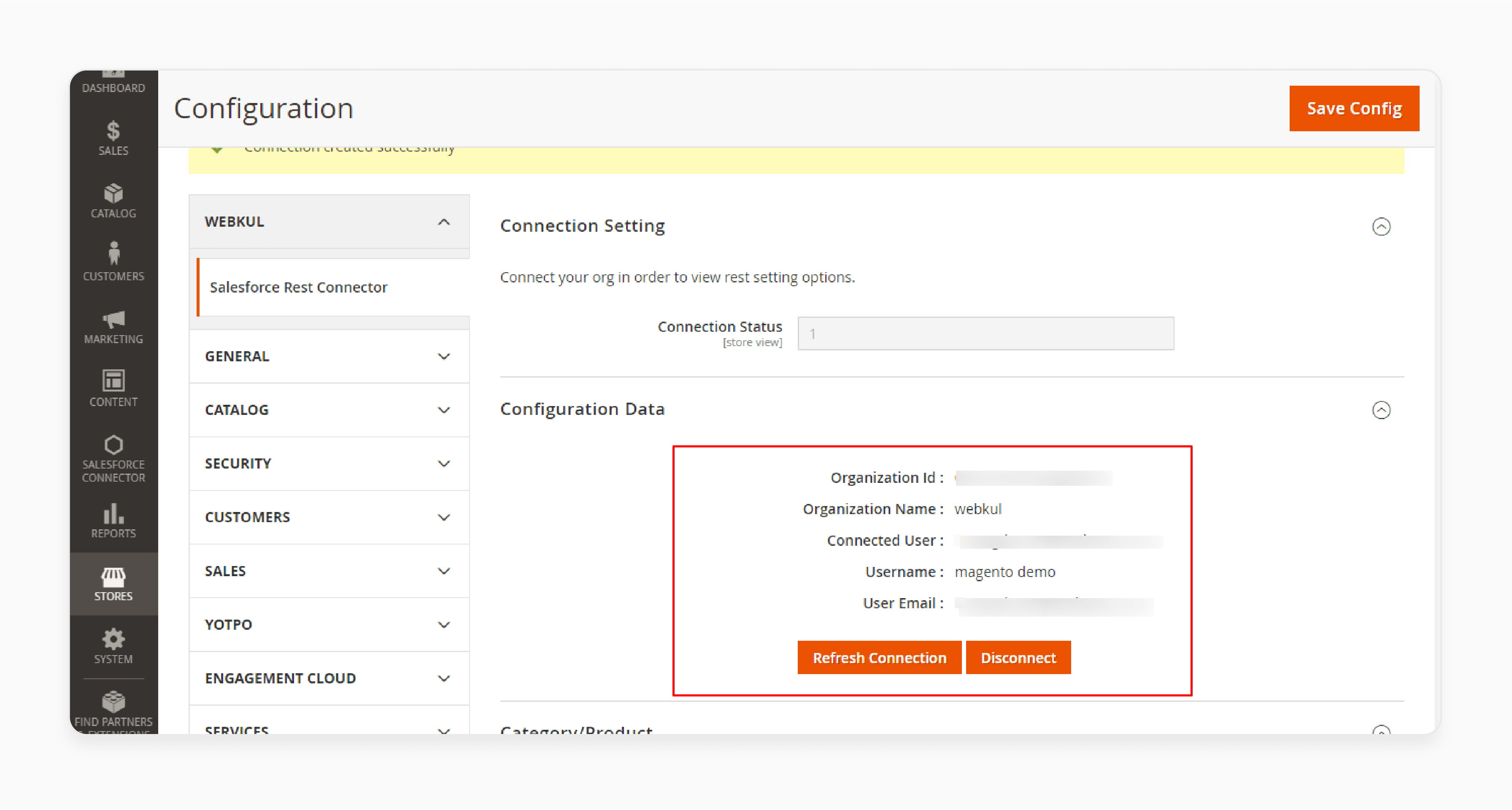 multi-lingual configuration settings for Magento 2 Salesforce