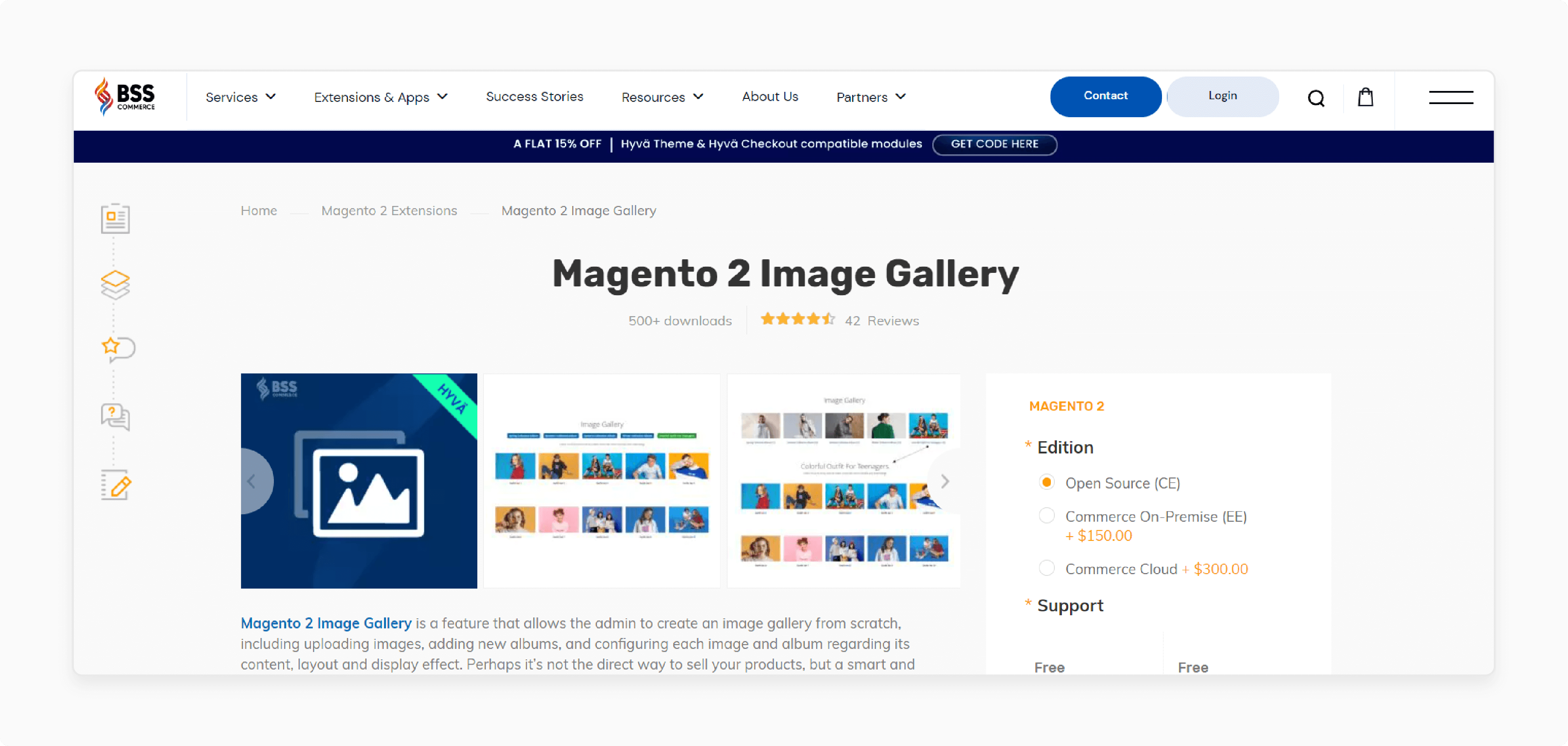 Magento 2 gallery extension by BSS Commerce for enhanced product displays