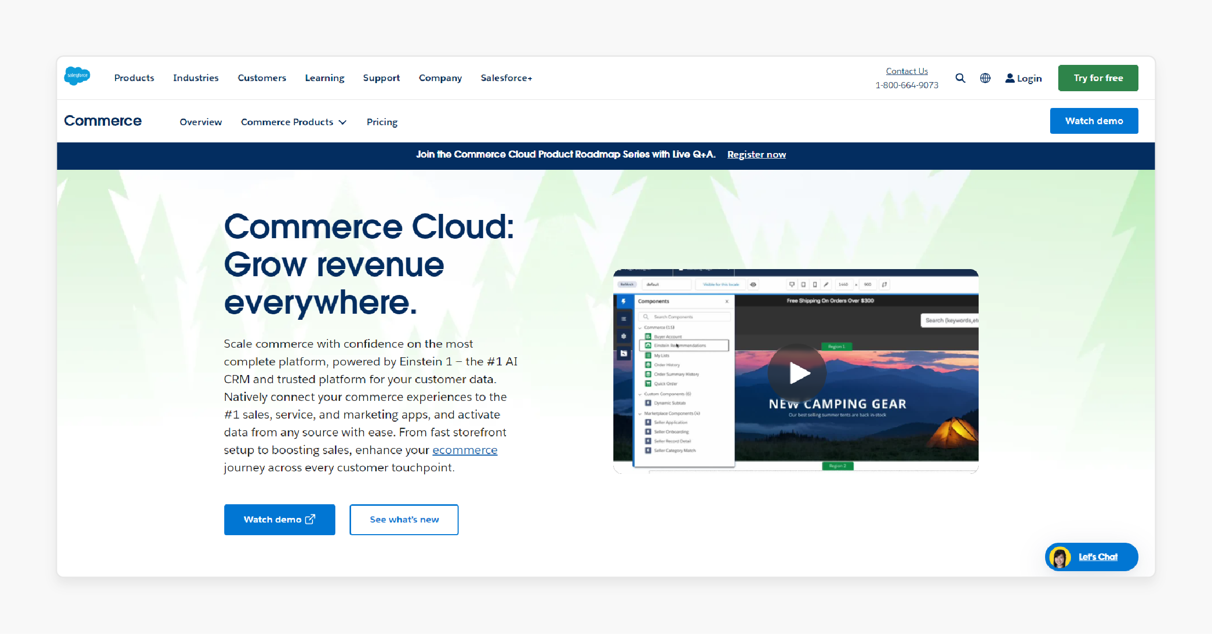 Salesforce Commerce Cloud at Top Magento Competitor