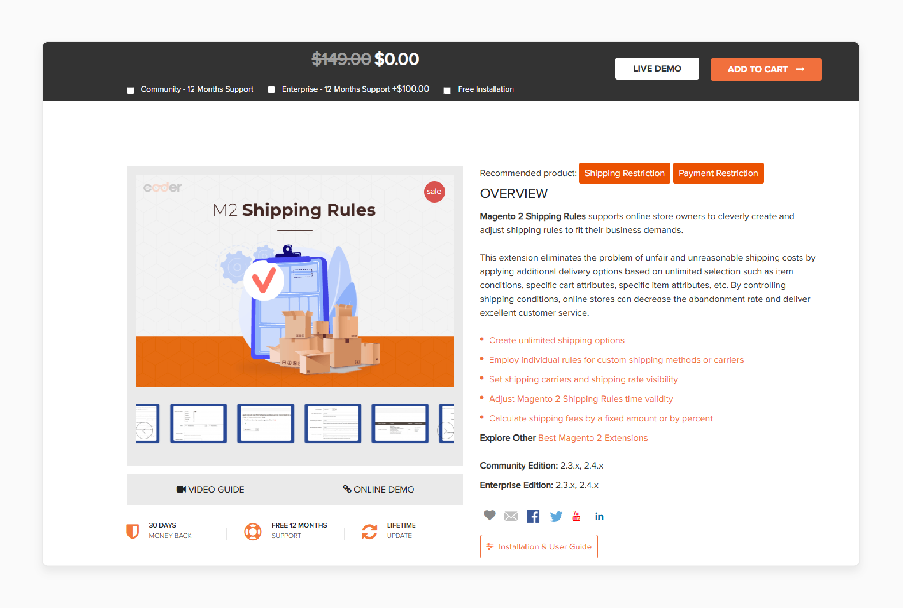 LandOfCoder Magento 2 Shipping Rules