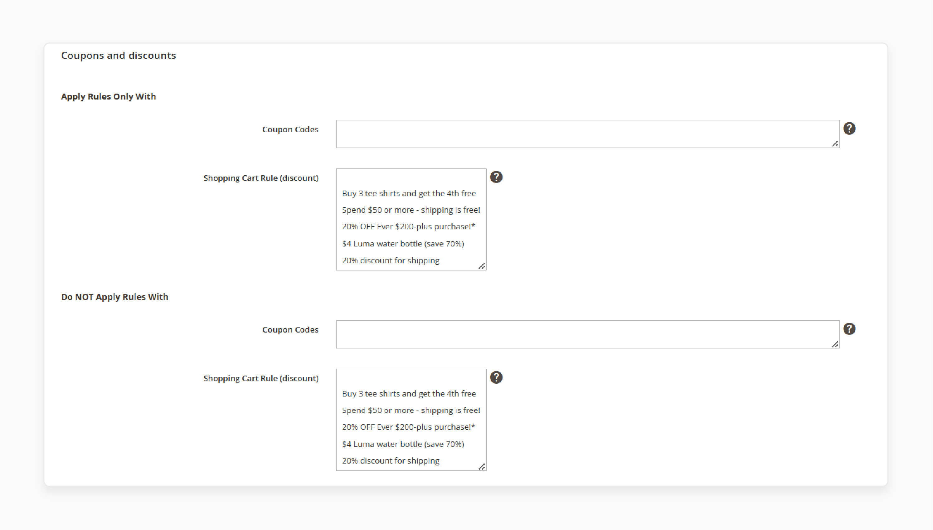 Coupons in Magento 2 Shipping Rules