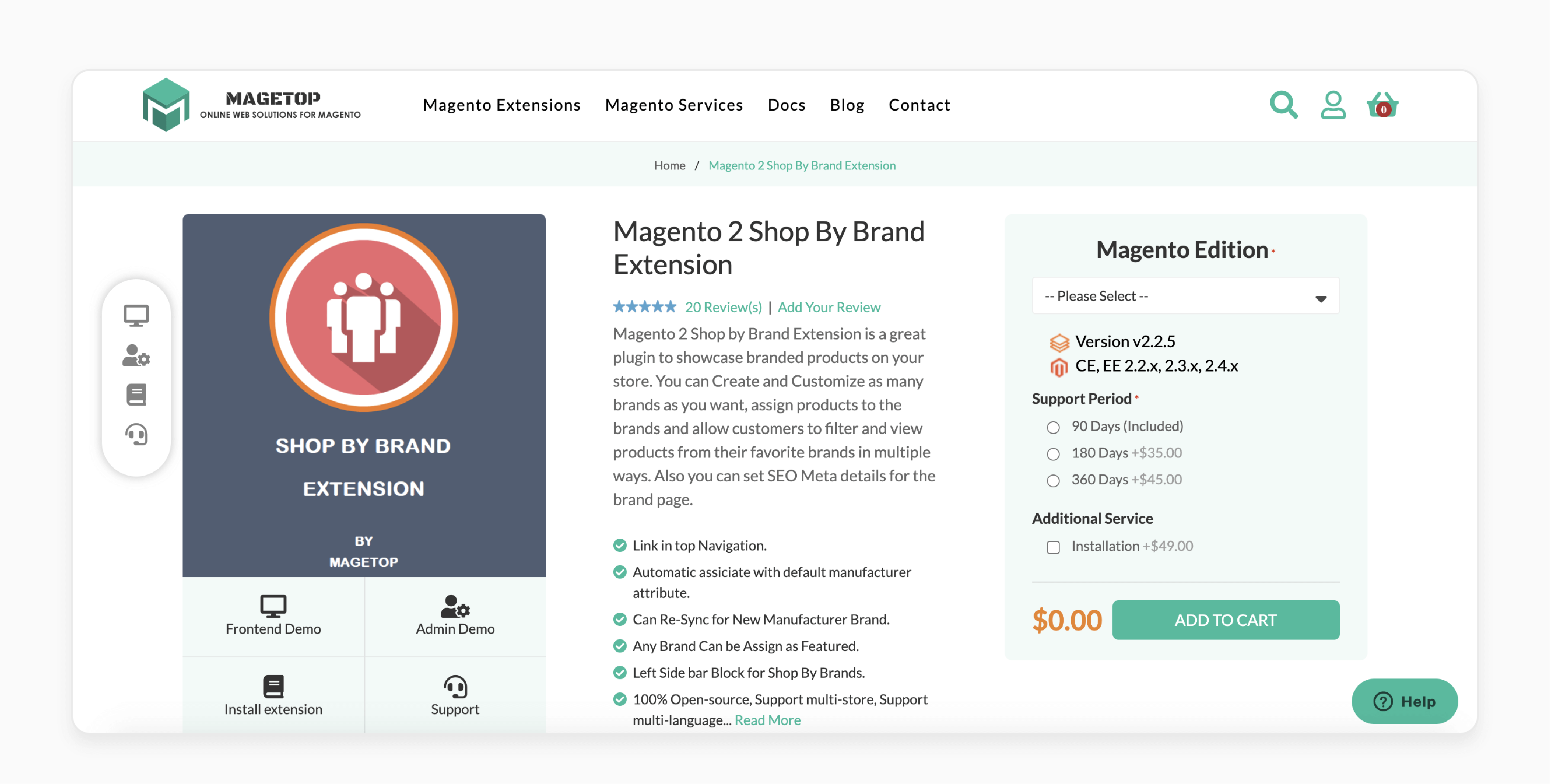 Magento 2 Brand Extension by Magetop - Top Extension Features