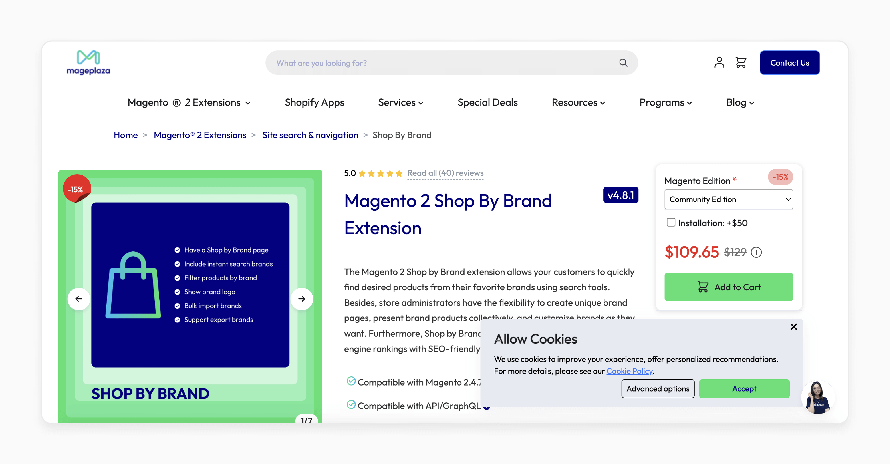 Magento 2 Page Brand Extension by Mageplaza - Enhance Brand Visibility