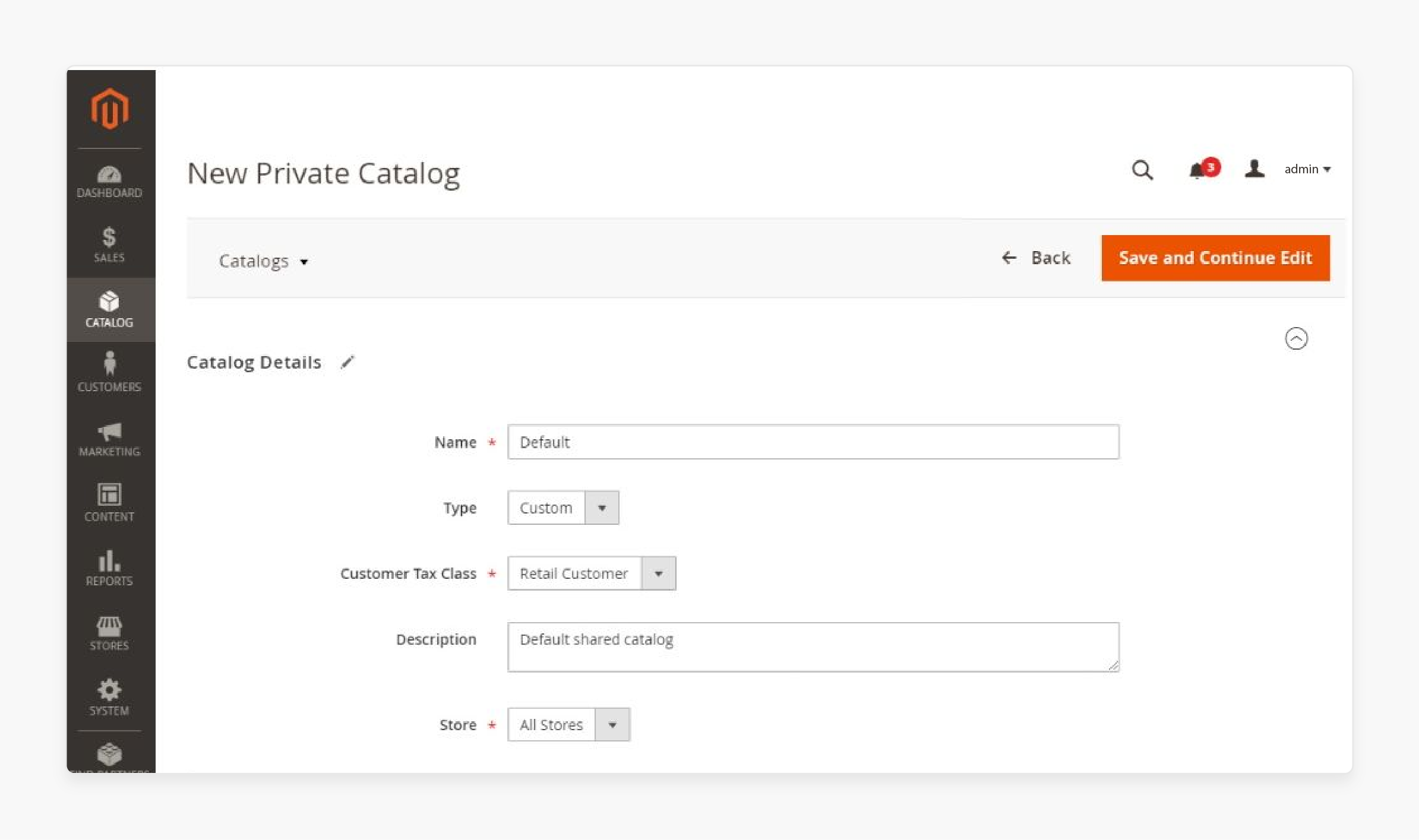 Definition of Magento Private Catalog