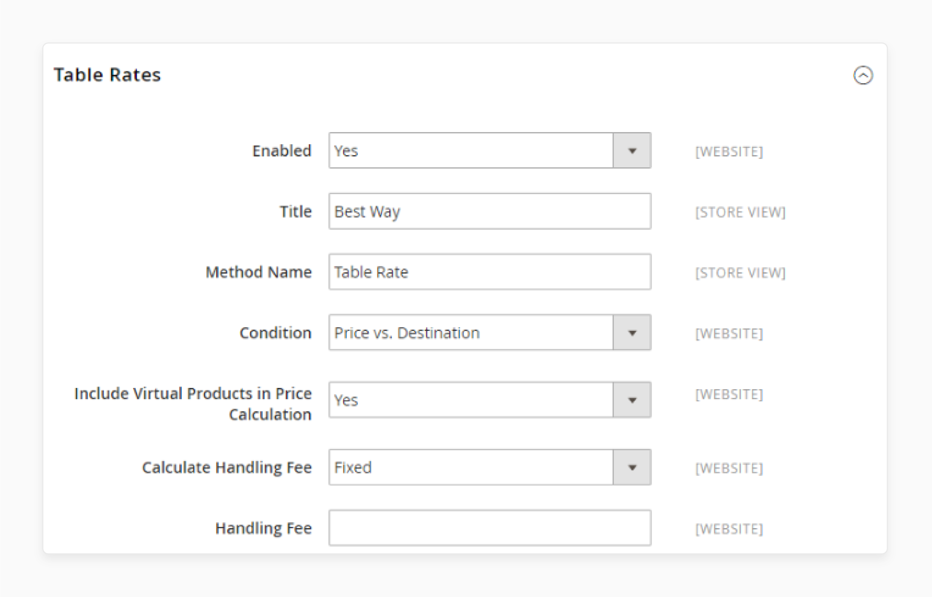 Configure table rate shipping method in Magento 2 to solve updating issues