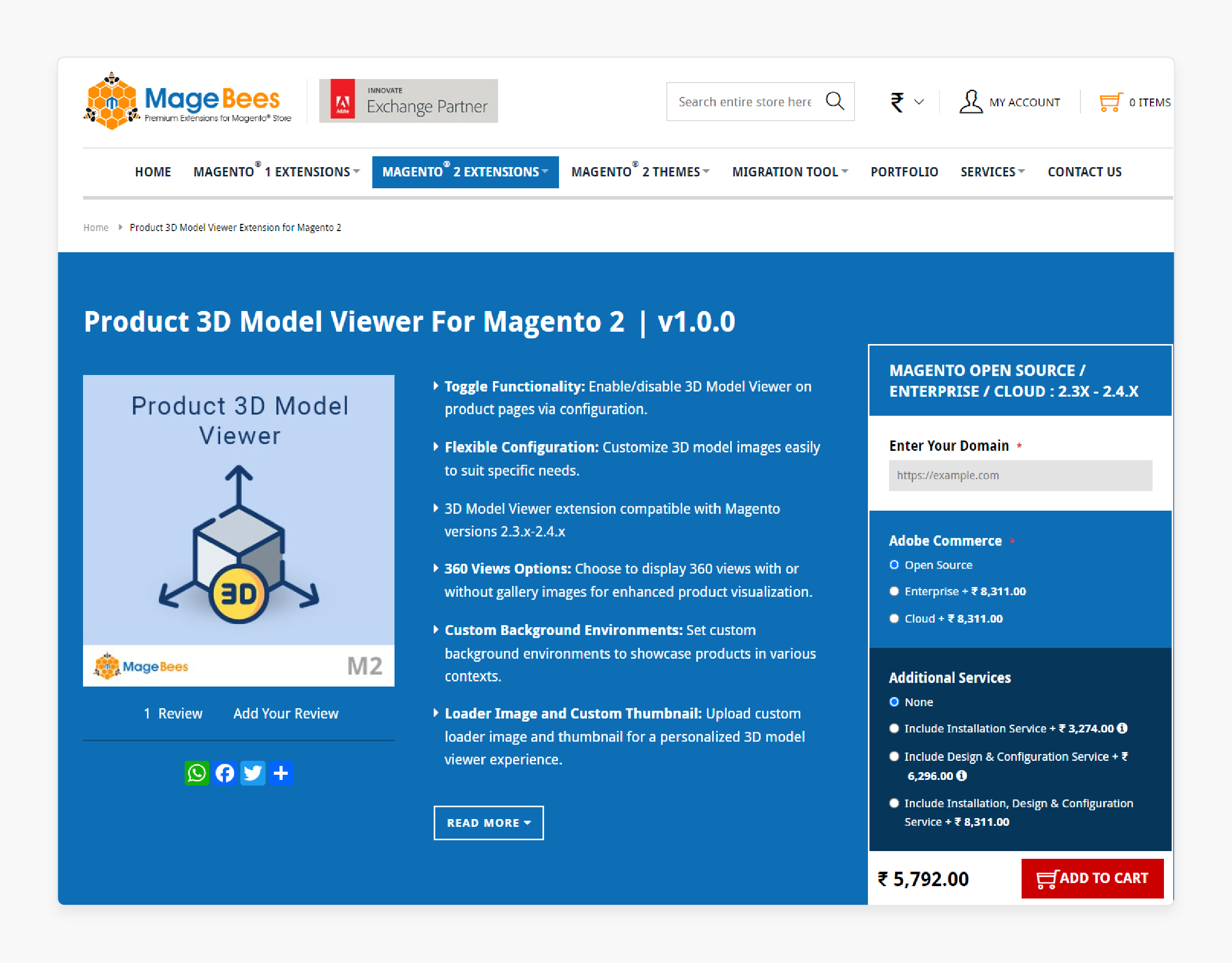 MageBees Magento 2 3D Viewer