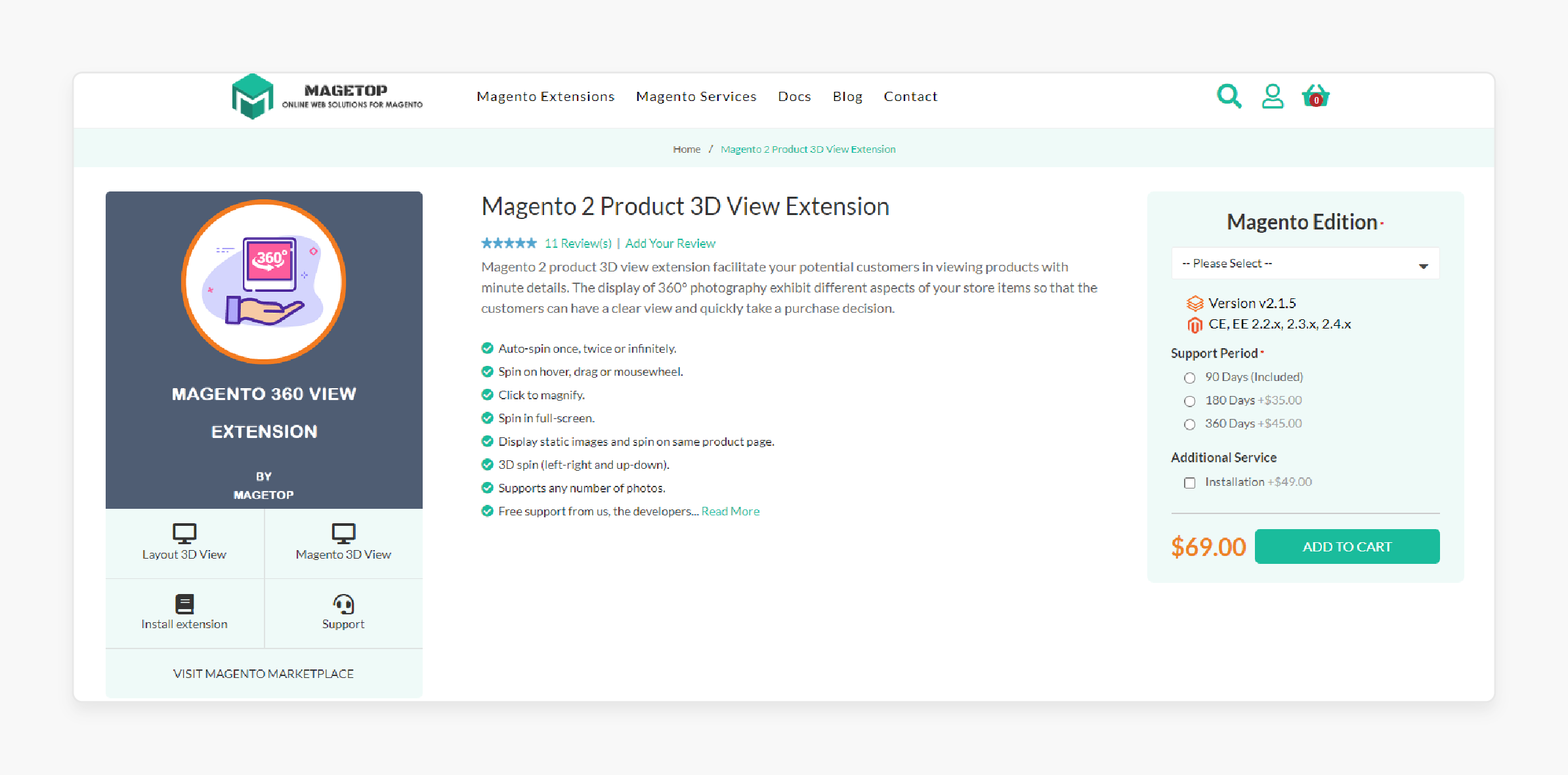 MageTop Magento 2 3D Viewer