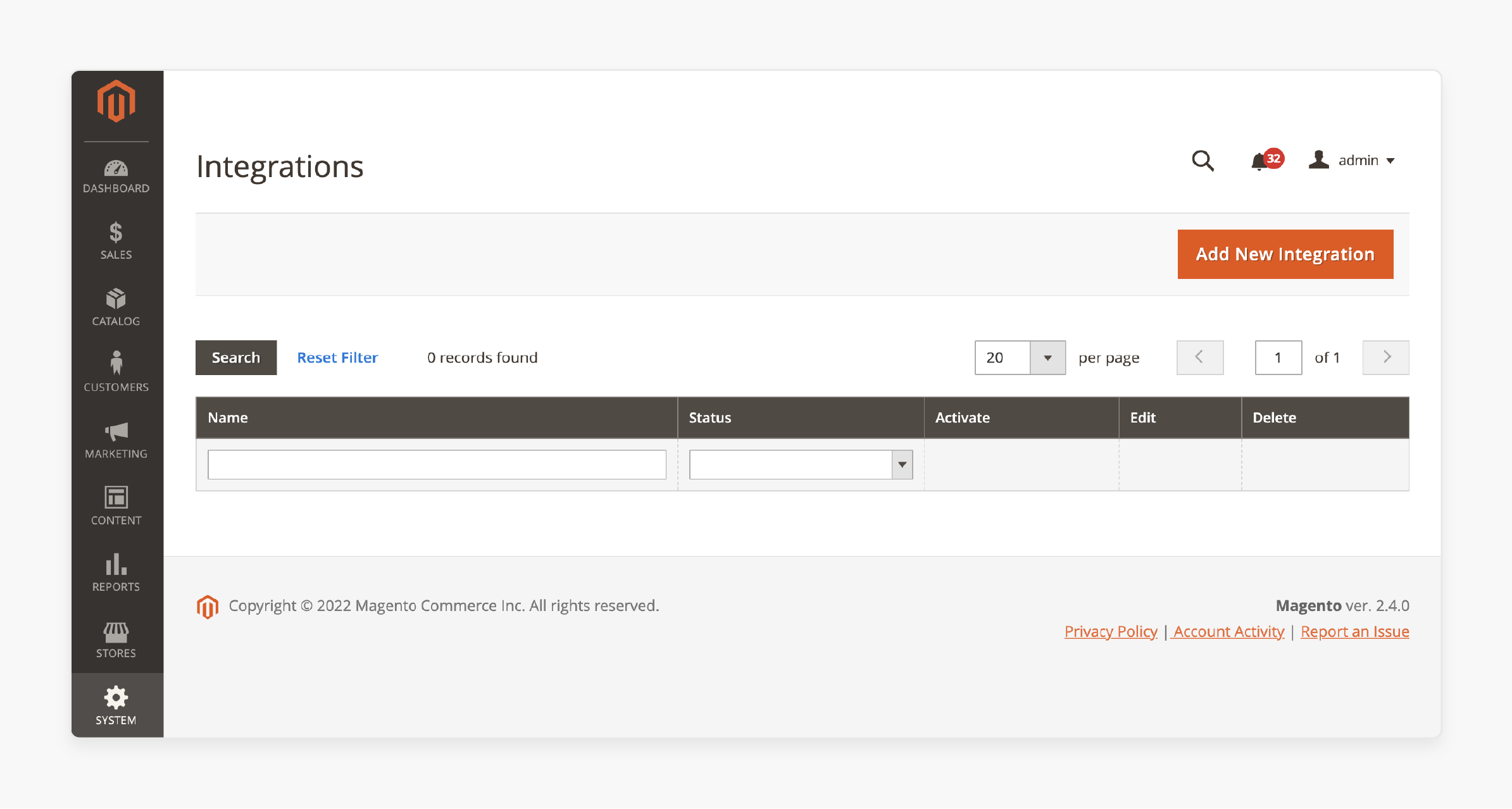 Magento webshop integration