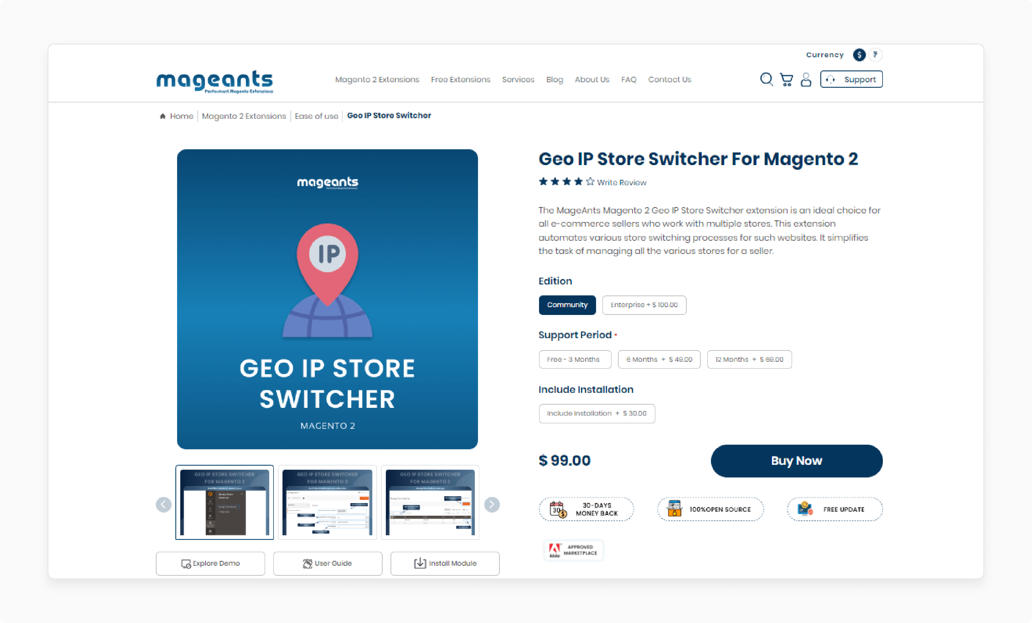 MageAnts Magento 2 GeoIP Store Switcher