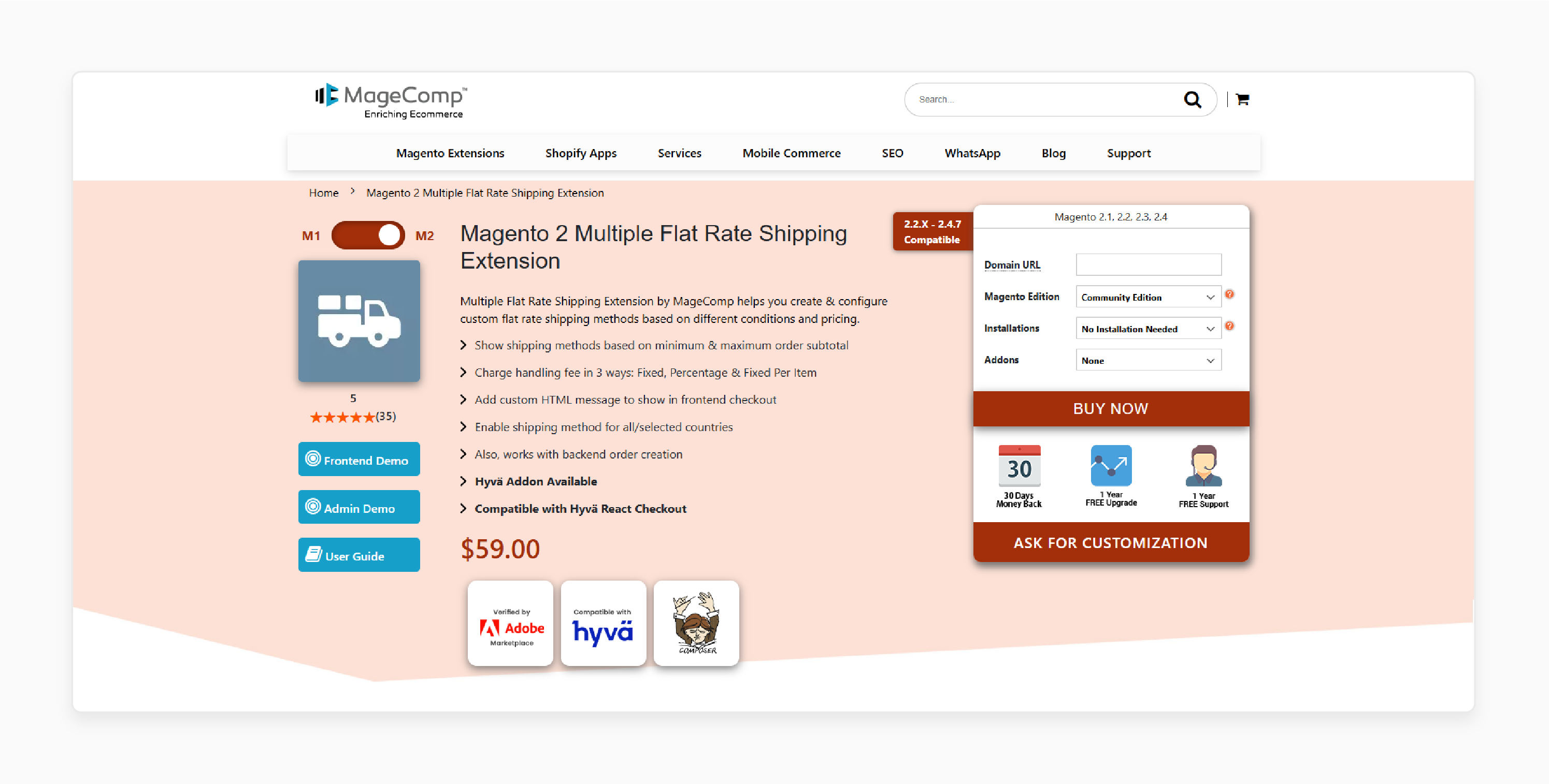 Magento 2 Multiple Flat Rate Shipping Extension - Magecomp