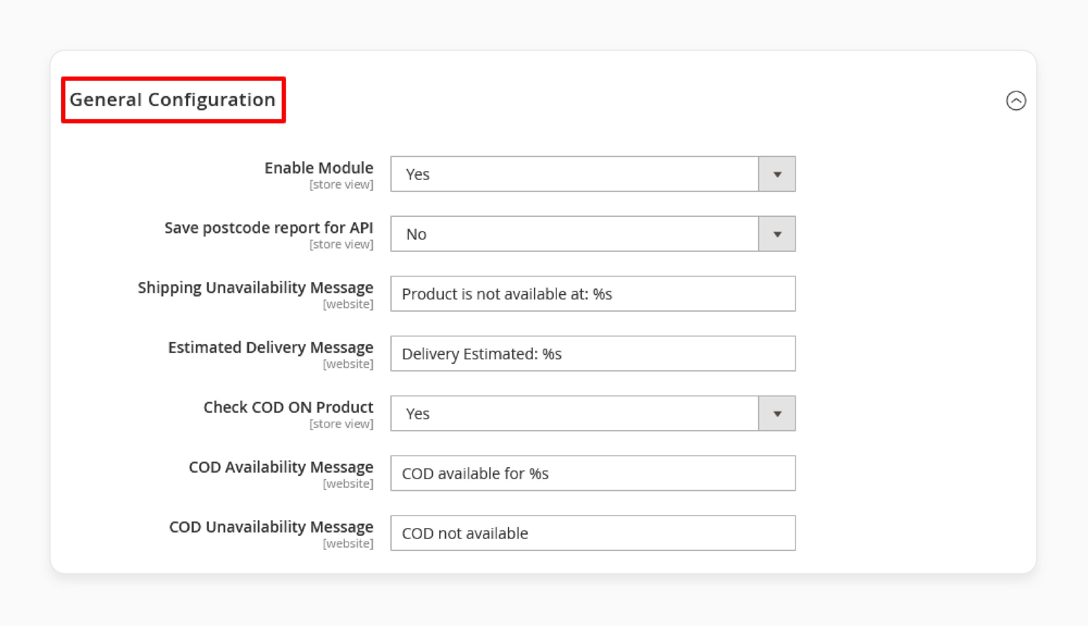 Configuring general settings in Magento 2 Delivery Availability Checker