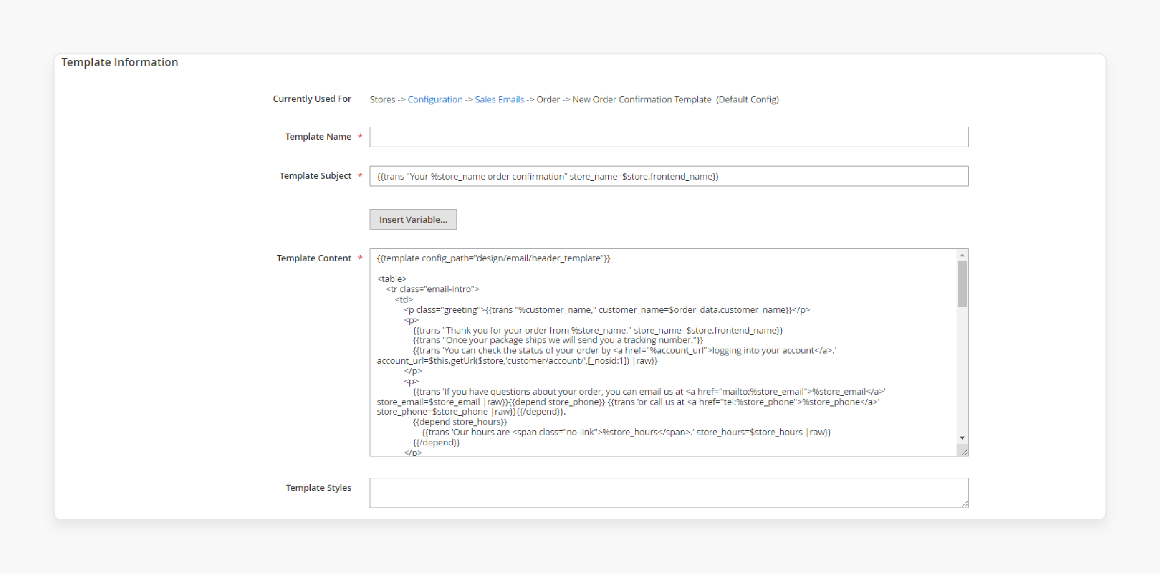 Using the default Magento Email Settings-5