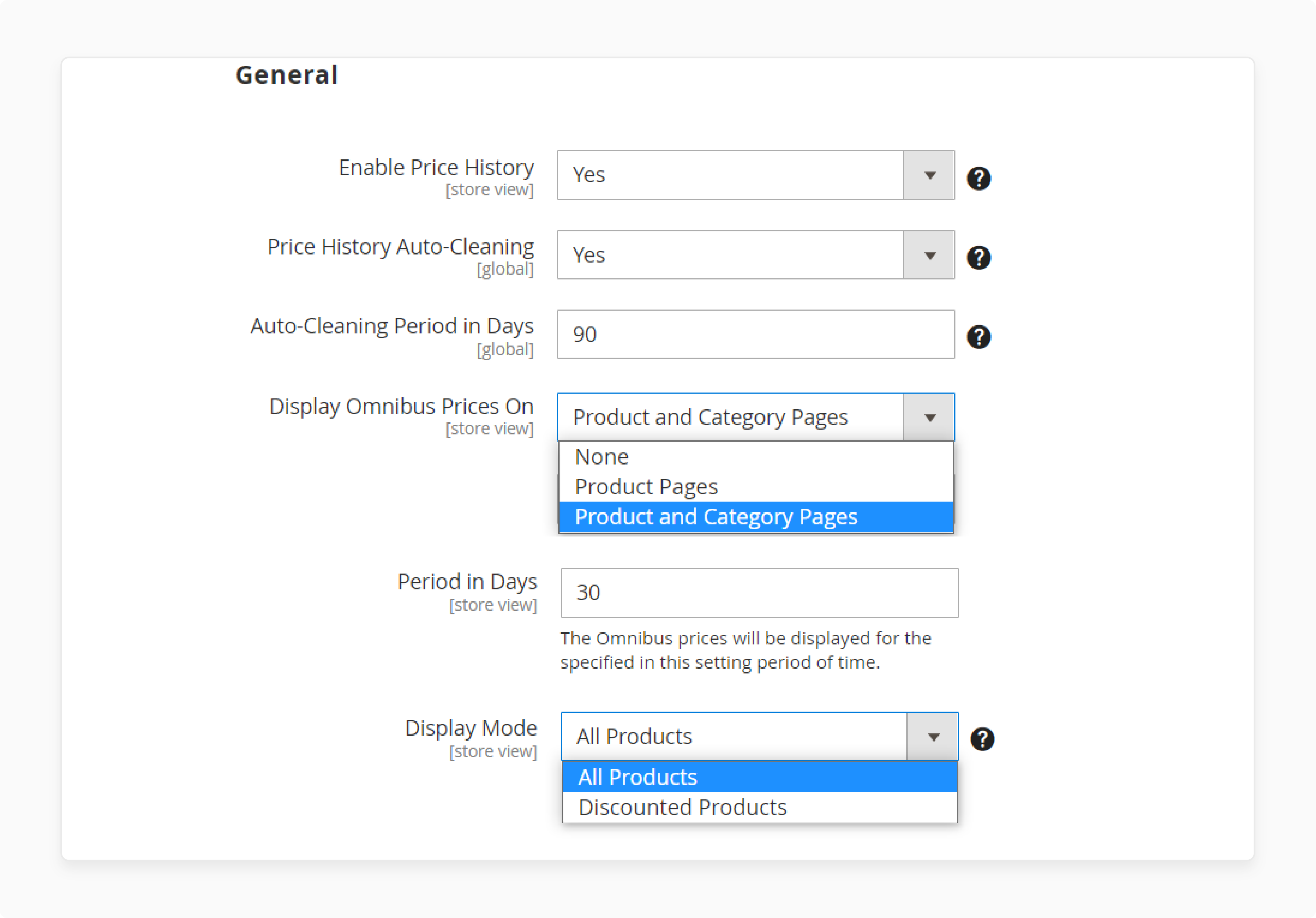 Enable price history in Magento 2 omnibus extension