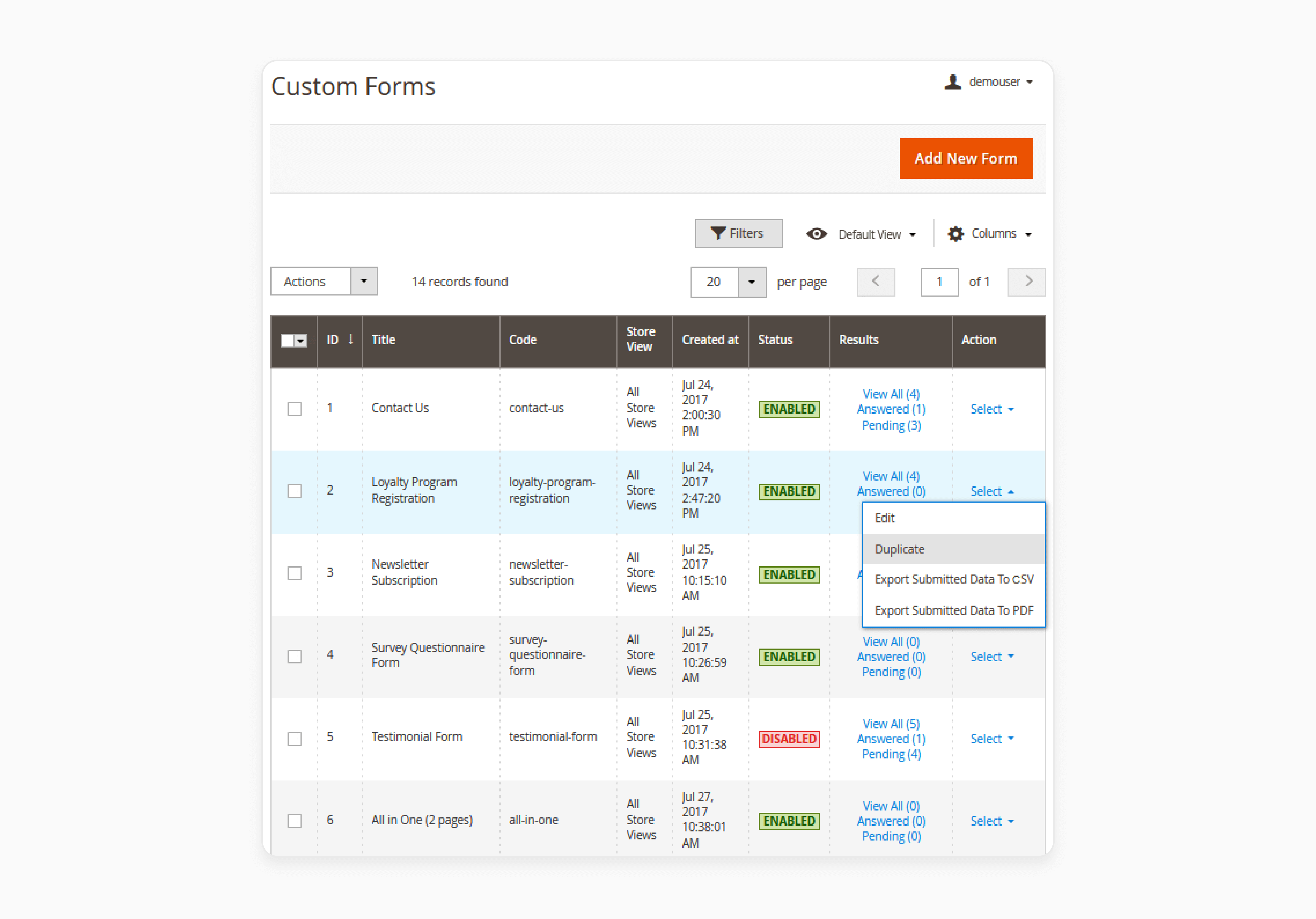 Editing forms in Magento 2 Custom Contact Forms Extension