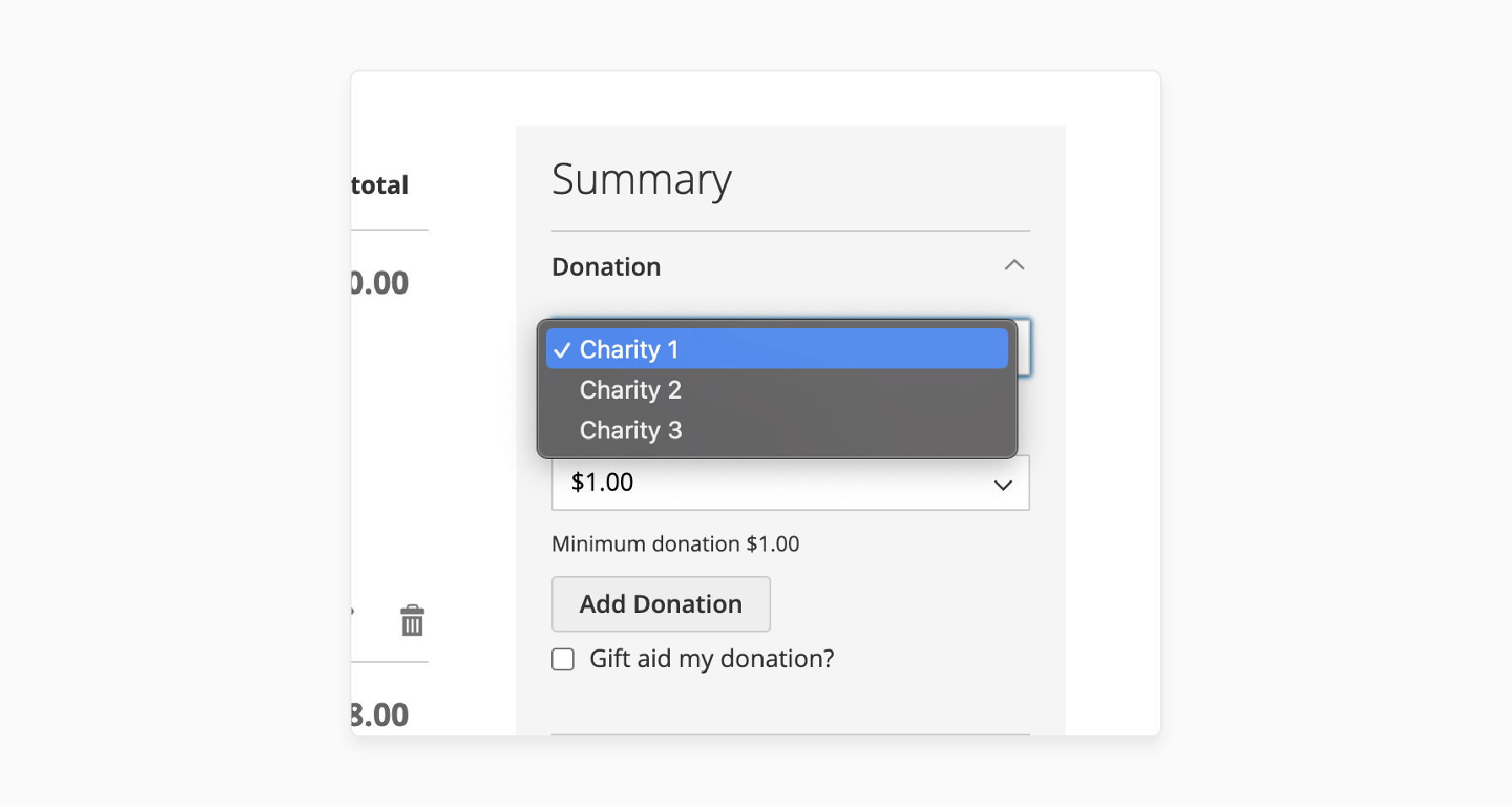 Multiple charities feature in the Magento 2 donation extension