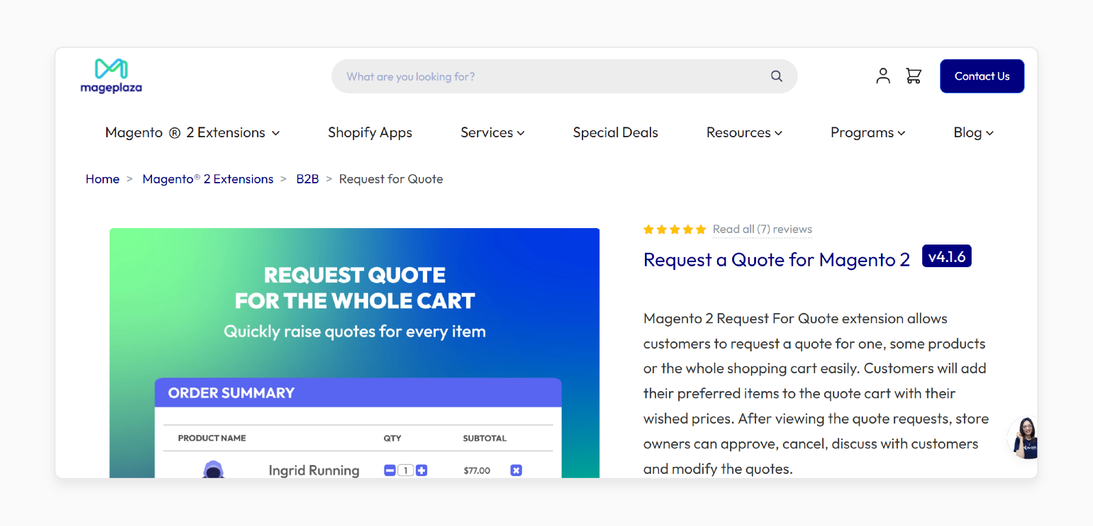 Mageplaza Request for Quote extension dashboard in Magento 2