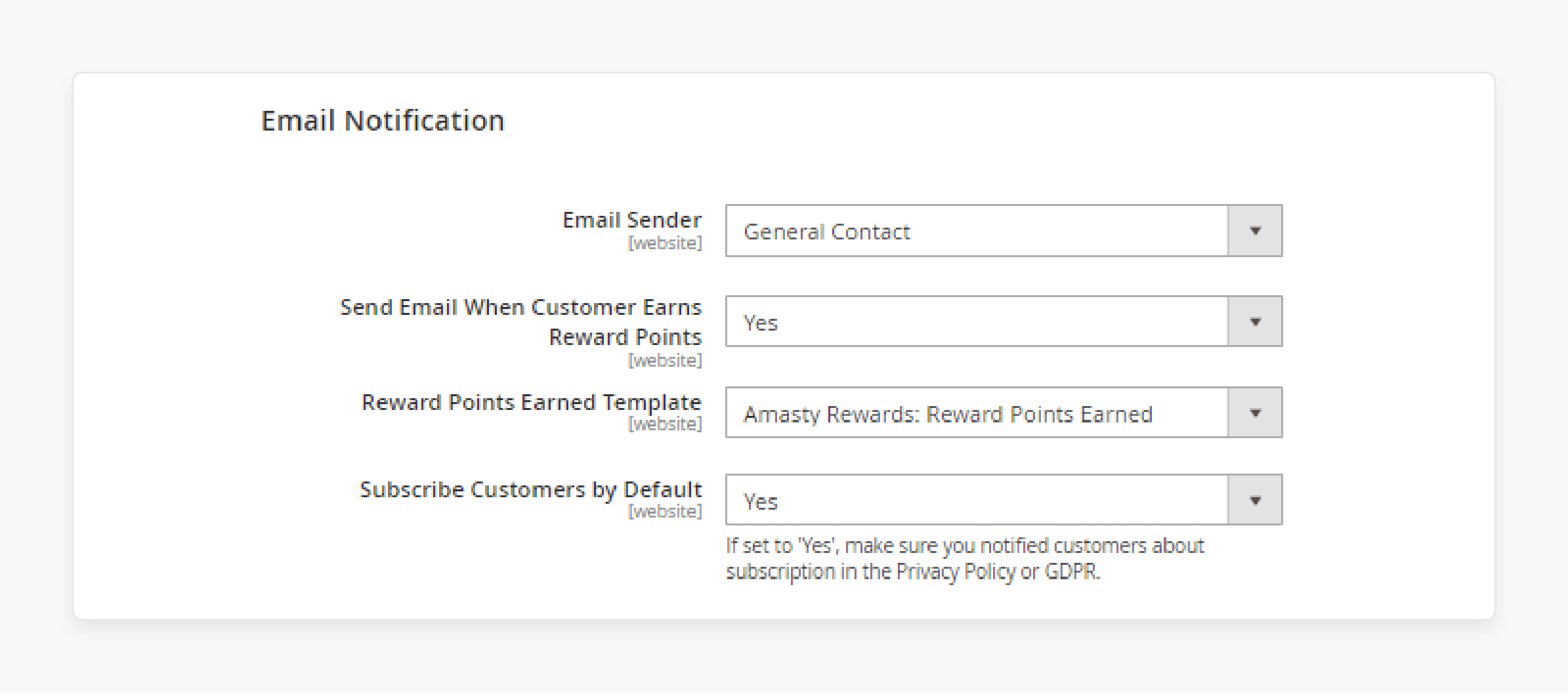 Email Notification Enabling for Magento Rewards Points Extension