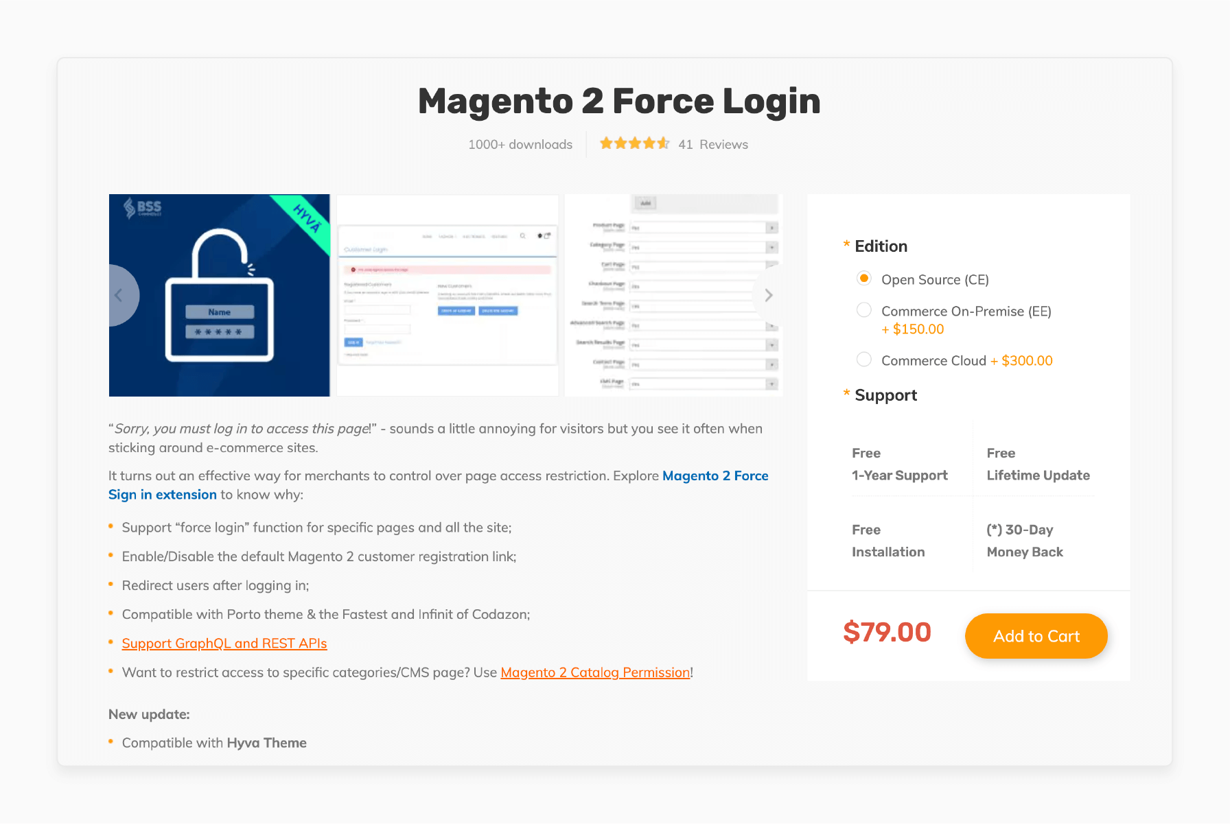 Magento 2 Force Login extension details and features by BSS Commerce