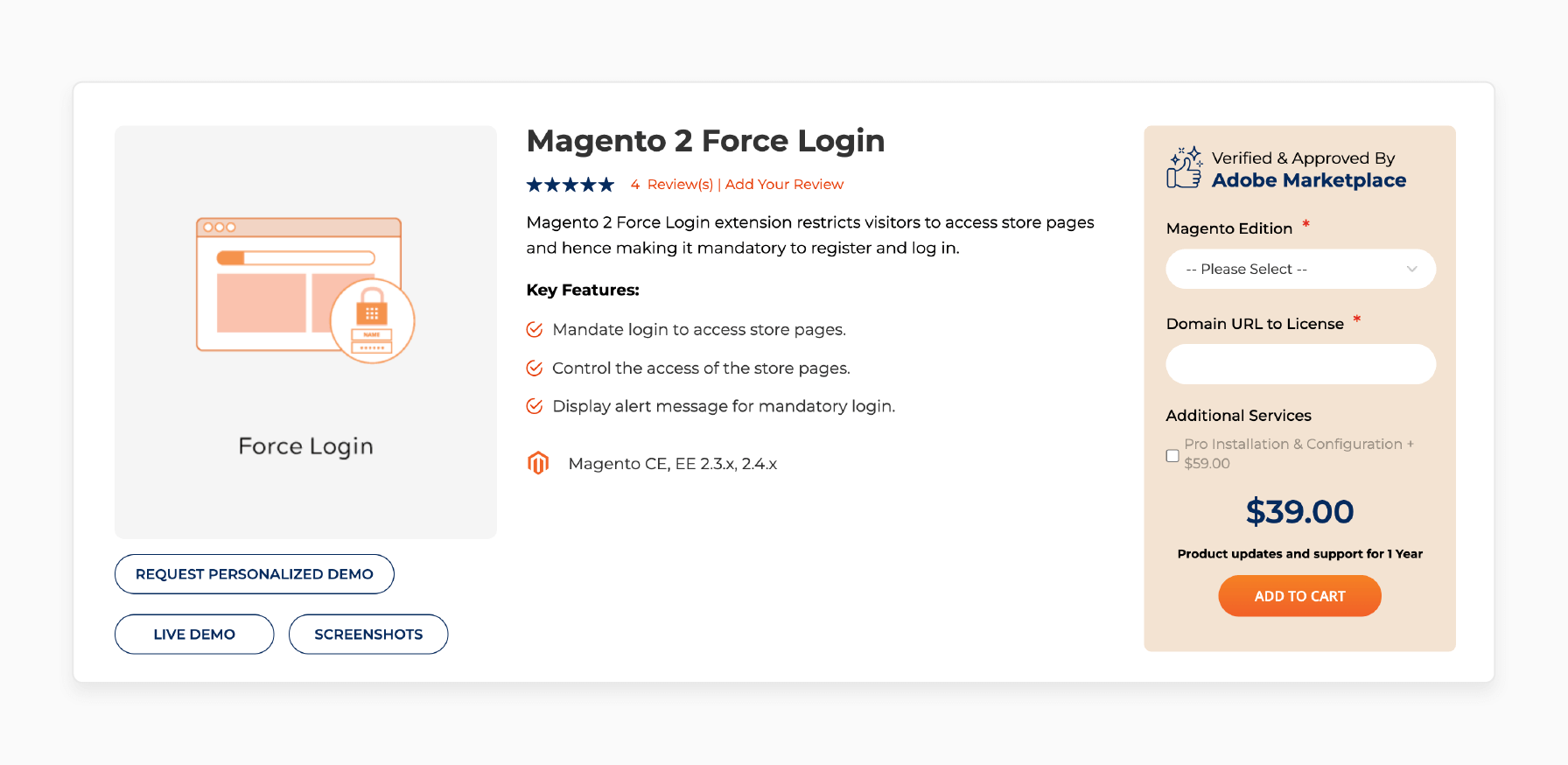 Magento 2 Force Login Extension features by Meetanshi